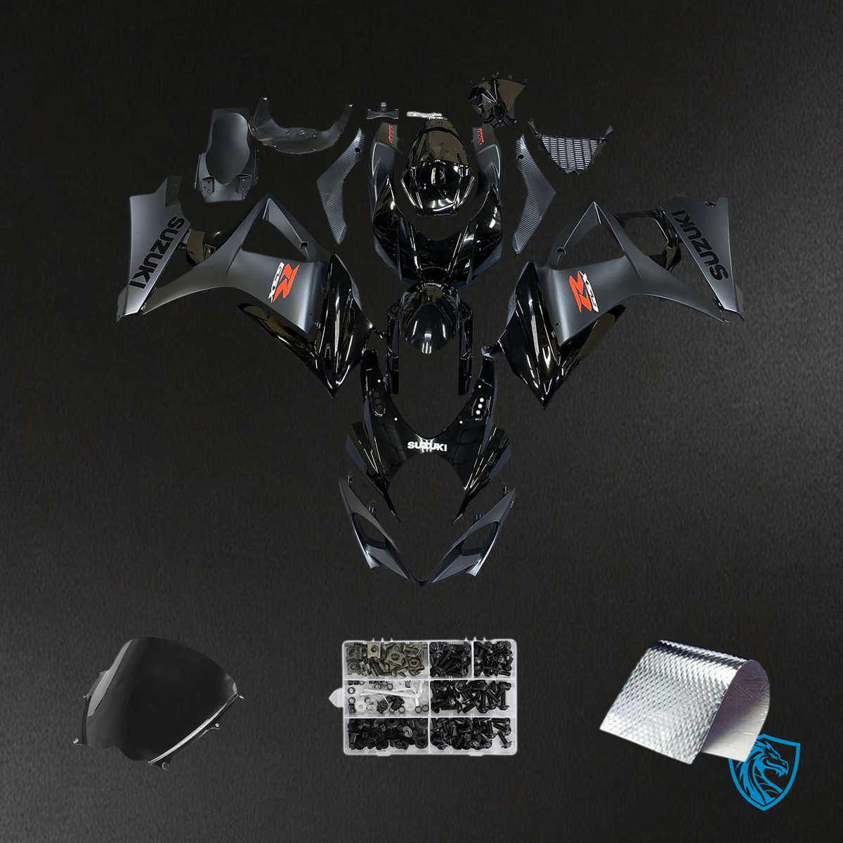 Suzuki GSXR1000 (2007-2008) Black Style 3 - Fairing Kit