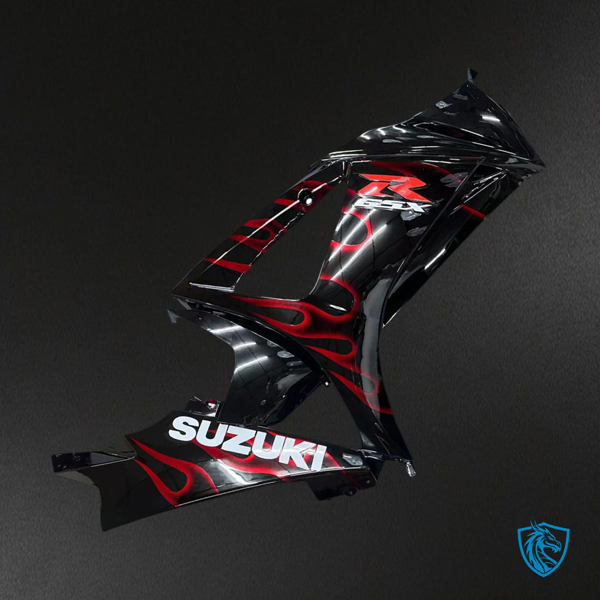 Suzuki GSXR1000 (2007-2008) Black & Red Fire - Fairing Kit