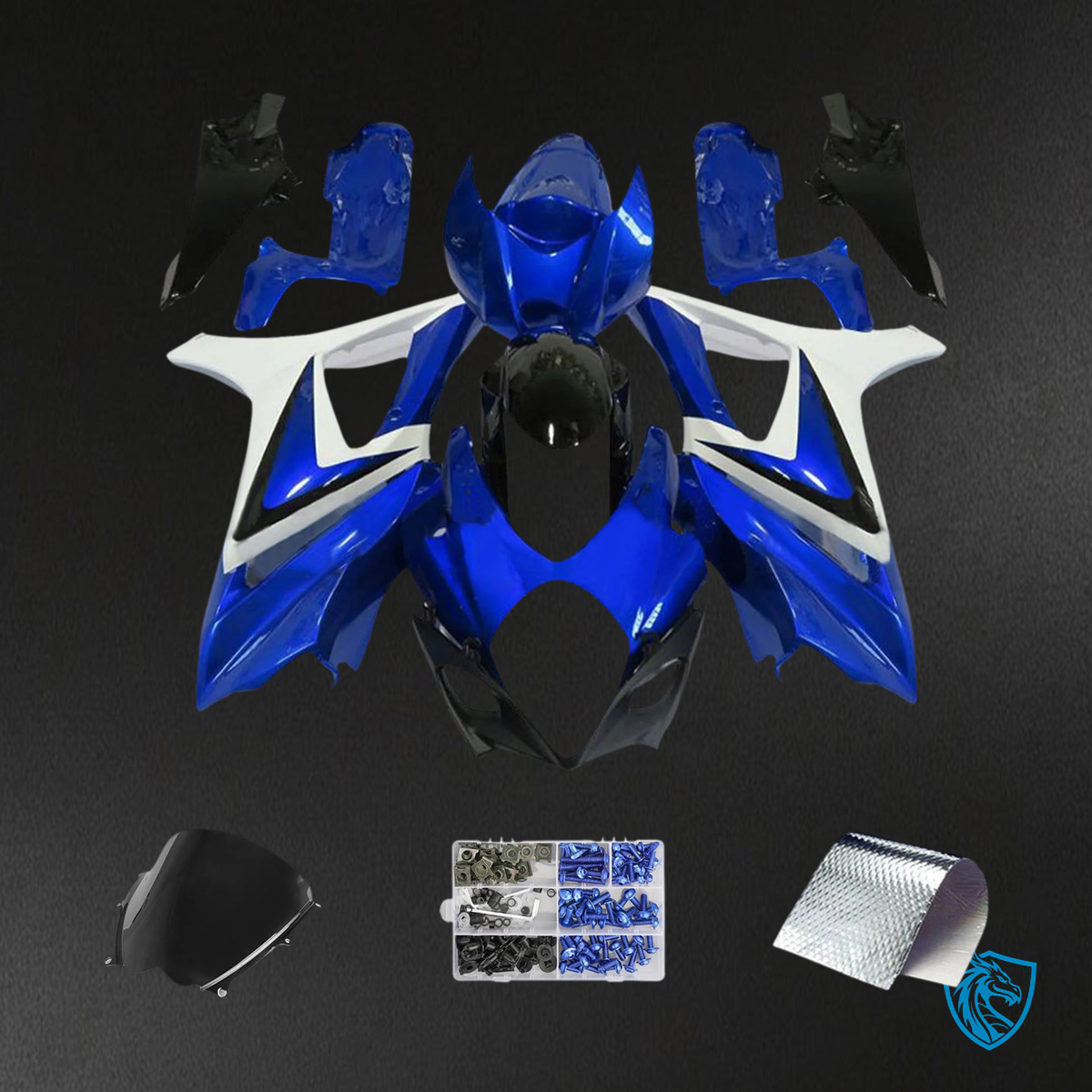 Suzuki GSXR1000 (2007-2008) Blue & White - Fairing Kit