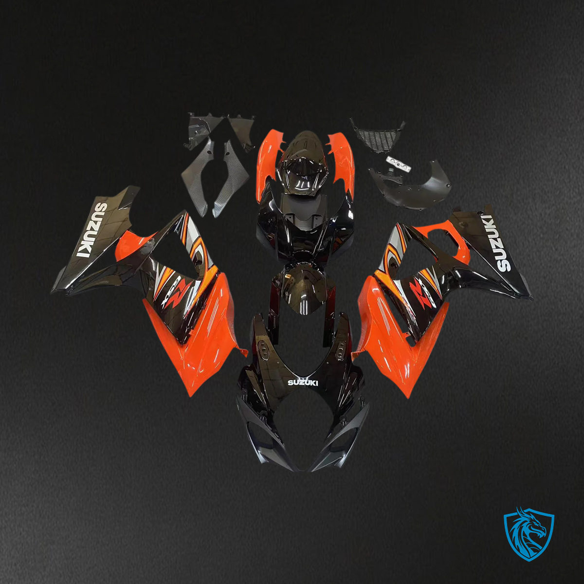 Suzuki GSXR1000 (2007-2008) Orange & Black - Fairing Kit
