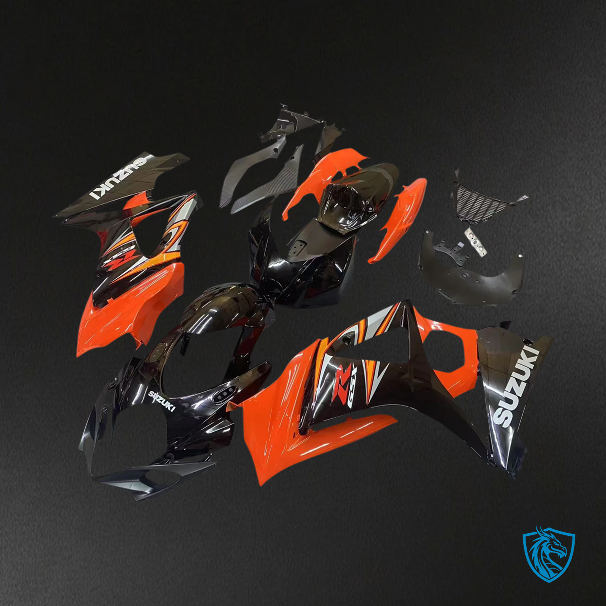 Suzuki GSXR1000 (2007-2008) Orange & Black - Fairing Kit