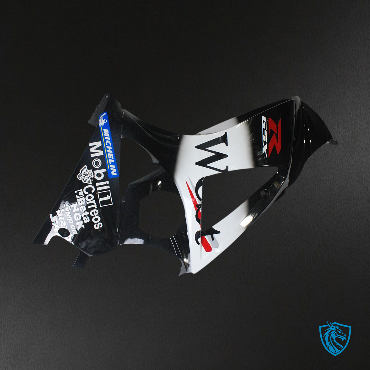 Suzuki GSXR1000 (2007-2008) Glossy Black & White - Fairing Kit