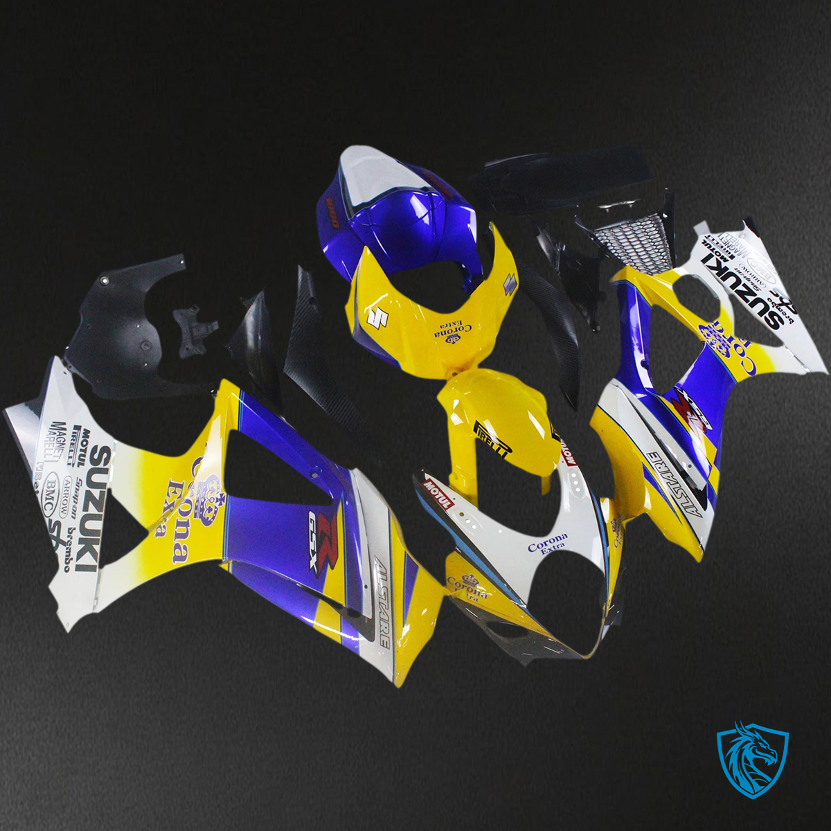 Suzuki GSXR1000 (2007-2008) Light Blue & Yellow - Fairing Kit