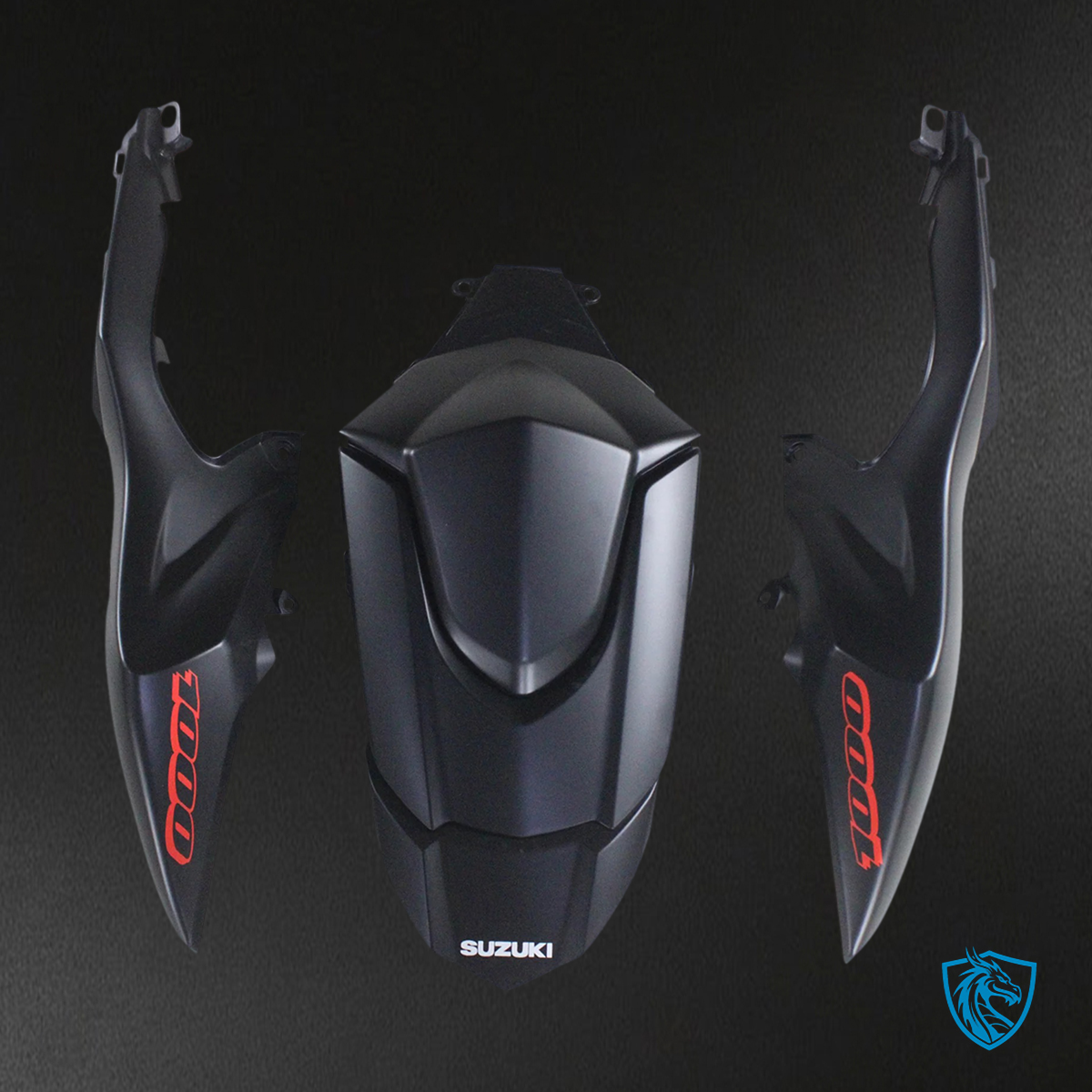 Suzuki GSXR1000 (2007-2008) Matte Black & Red Letter - Fairing Kit