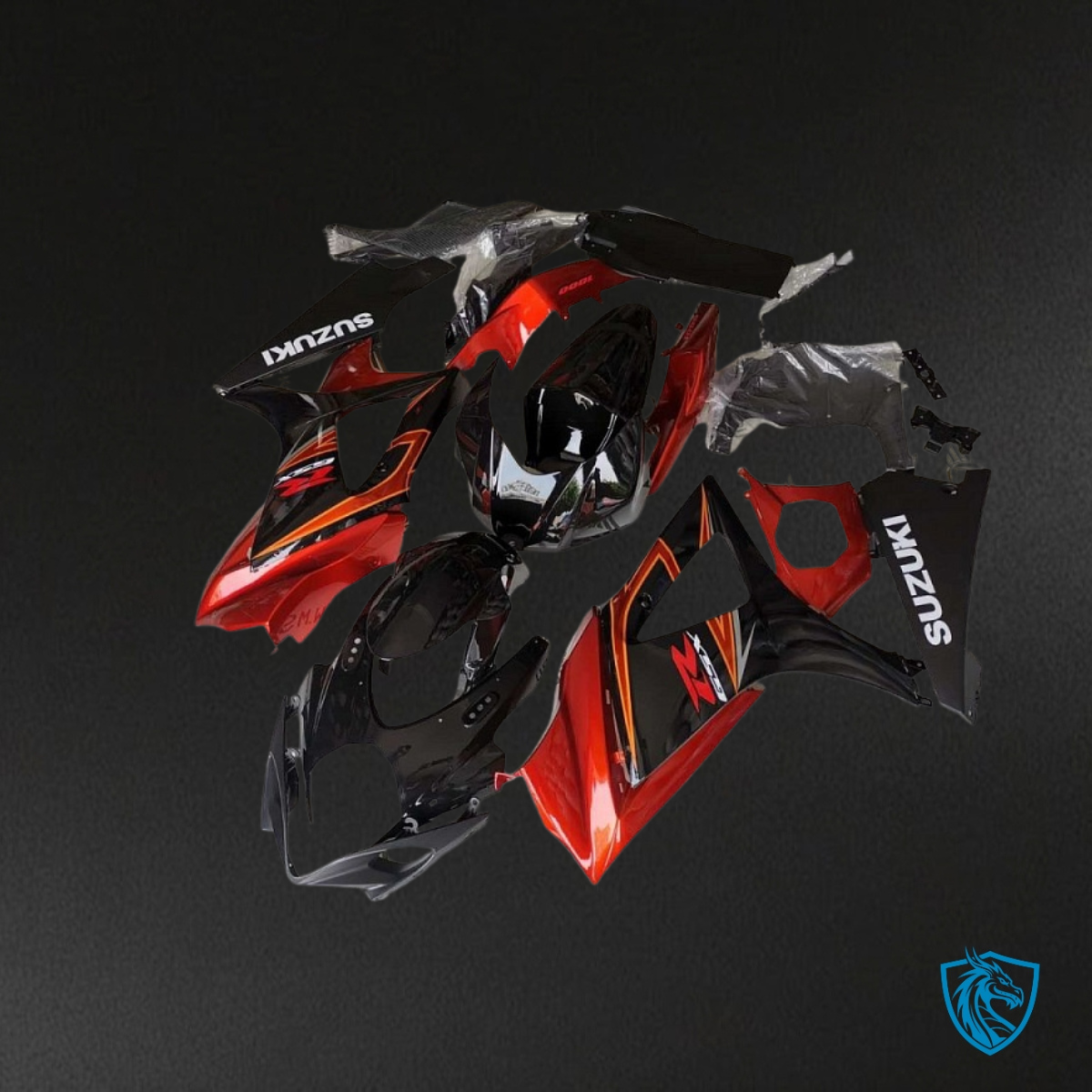 Suzuki GSXR1000 (2007-2008) Black & Red Fairing Kit | ABS Bodywork