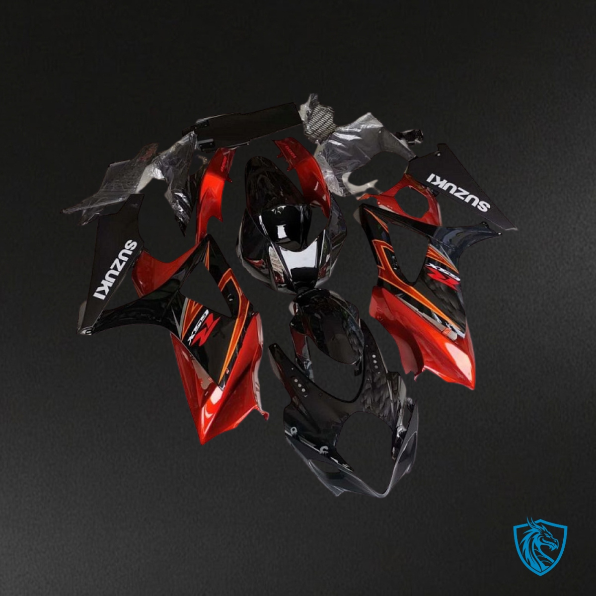Suzuki GSXR1000 (2007-2008) Black & Red Fairing Kit | ABS Bodywork