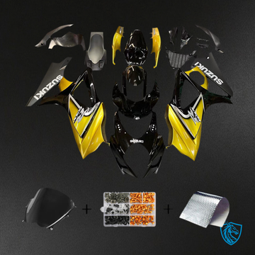 Suzuki GSXR1000 (2007-2008) Black & Gloss Yellow Fairing Kit | ABS Bodywork