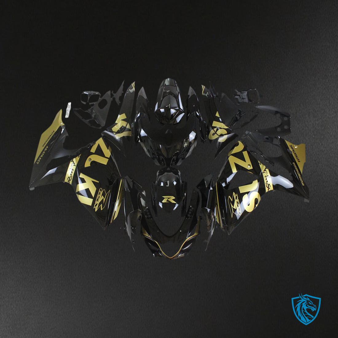 Suzuki GSXR1000 (2009-2016) Black & Gold - Fairing Kit
