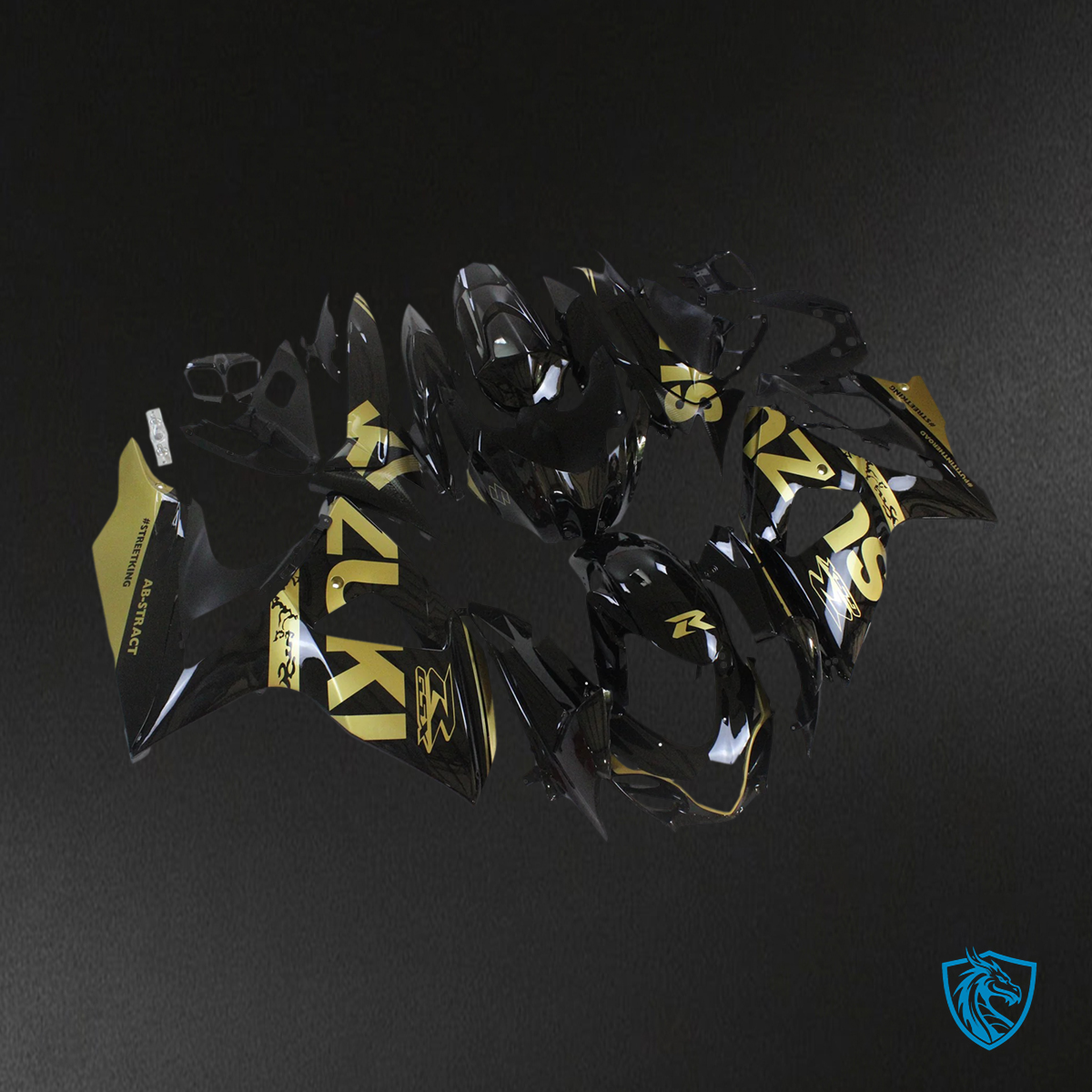 Suzuki GSXR1000 (2009-2016) Black & Gold - Fairing Kit