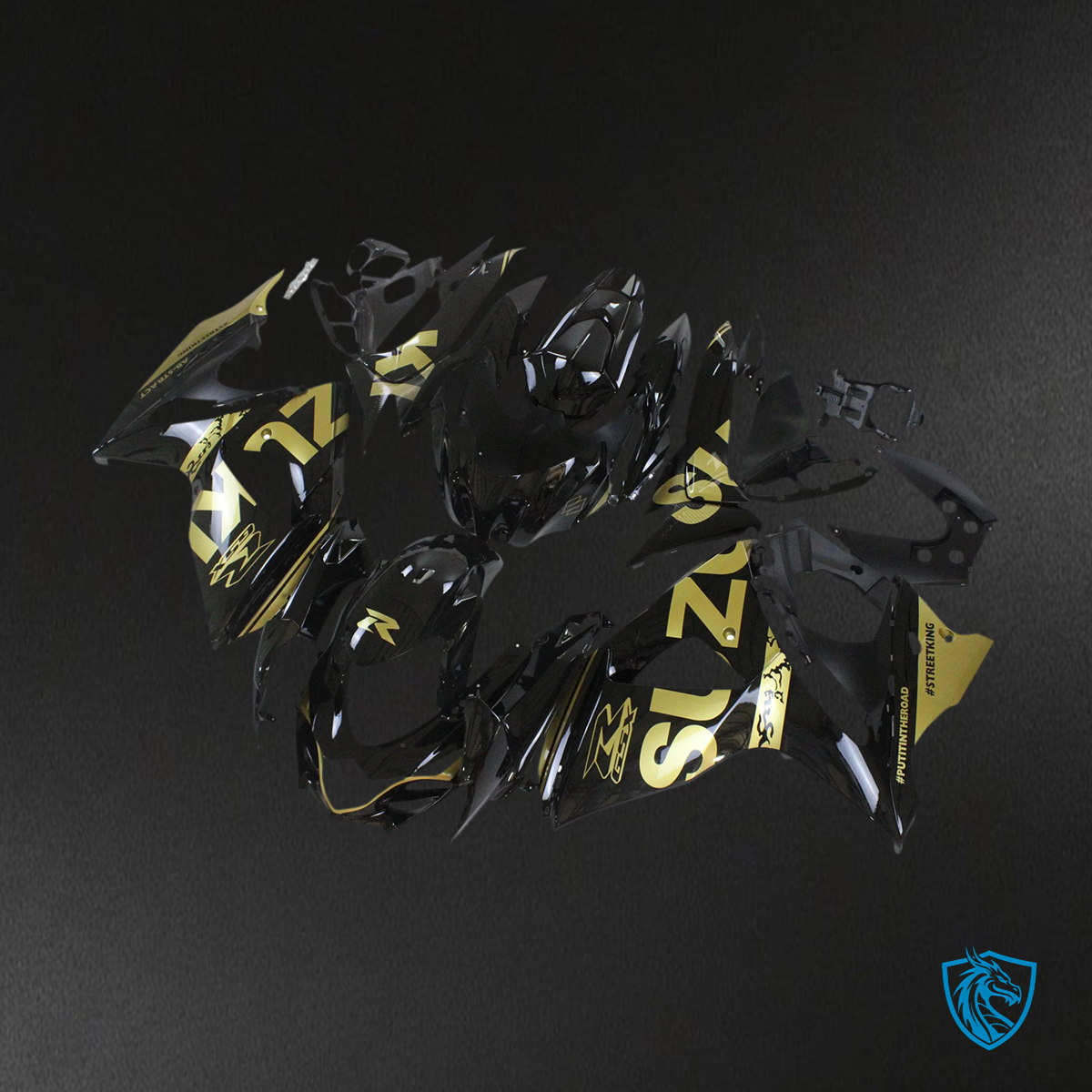 Suzuki GSXR1000 (2009-2016) Black & Gold - Fairing Kit
