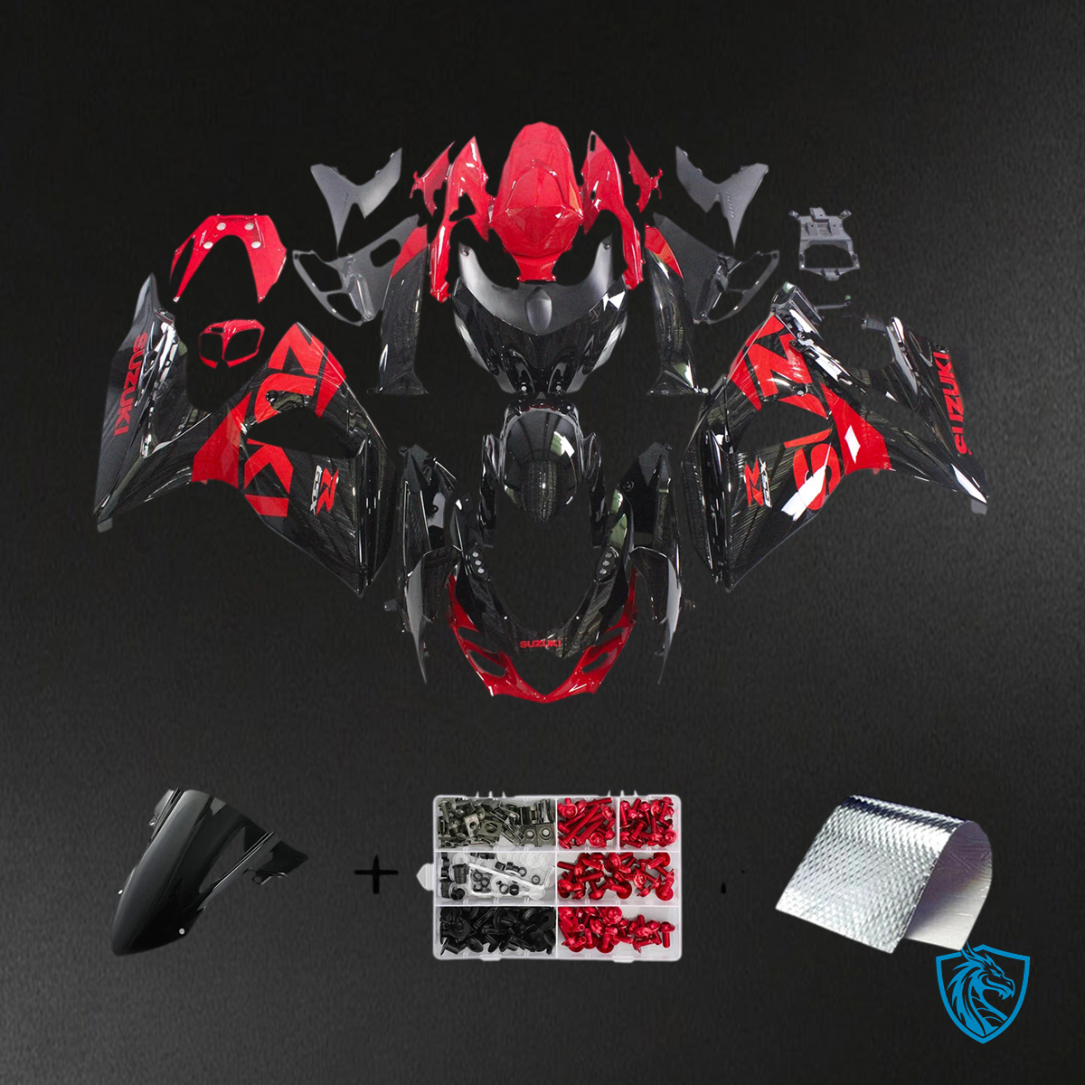 Suzuki GSXR1000 (2009-2016) Black & Red - Fairing Kit