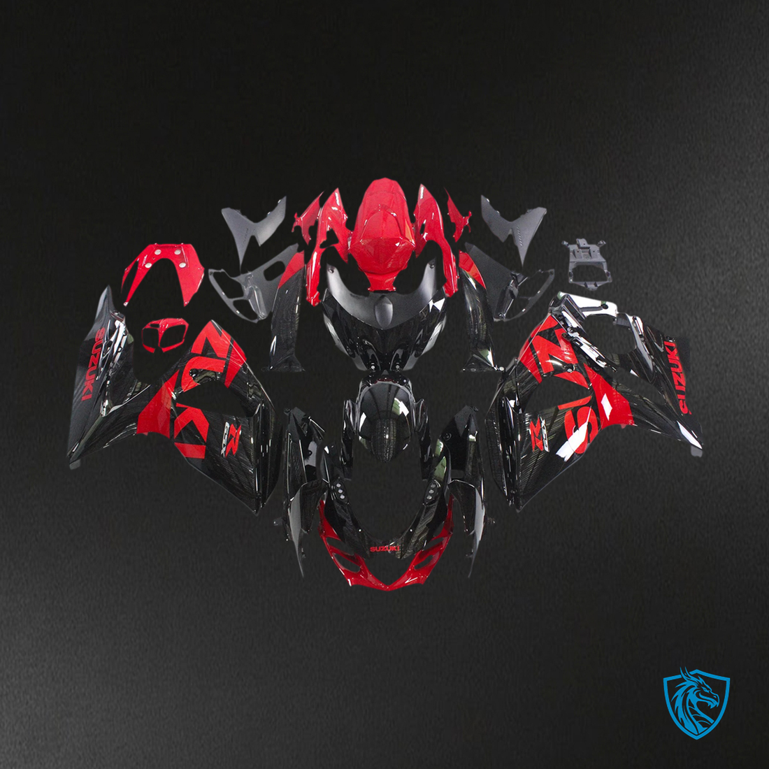 Suzuki GSXR1000 (2009-2016) Black & Red - Fairing Kit