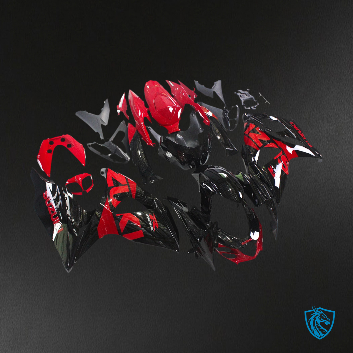 Suzuki GSXR1000 (2009-2016) Black & Red - Fairing Kit