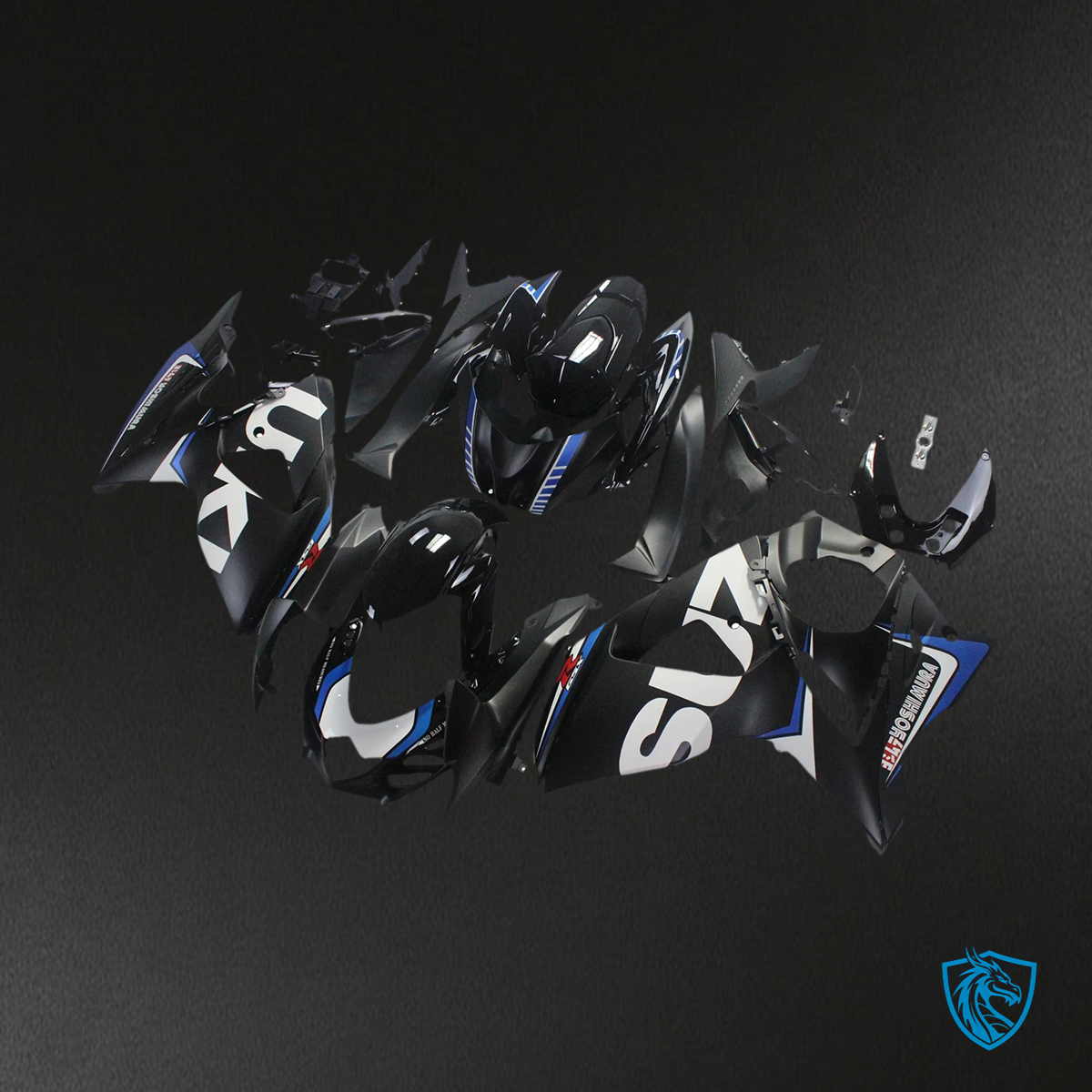Suzuki GSXR1000 (2009-2016) Matte Black & White - Fairing Kit