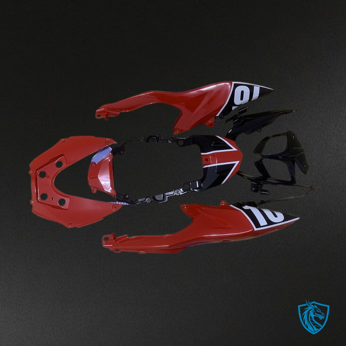 Suzuki GSXR1000 (2009-2016) Black & Red - Custom ABS Fairing Kit