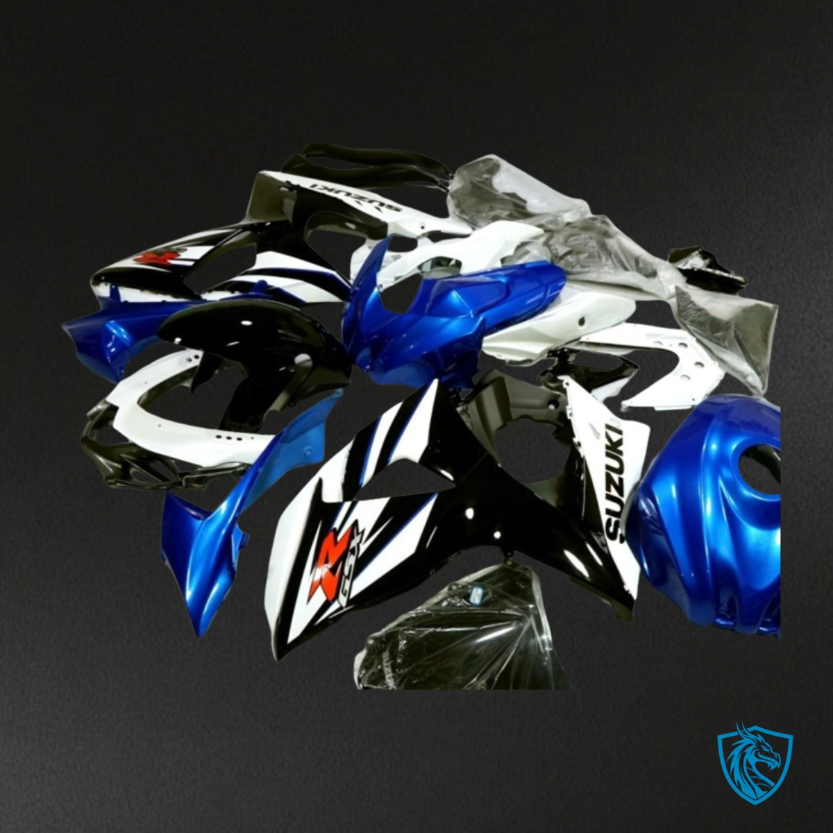 Suzuki GSXR1000 (2009-2016) Black, White & Blue Fairing Kit | ABS Bodywork