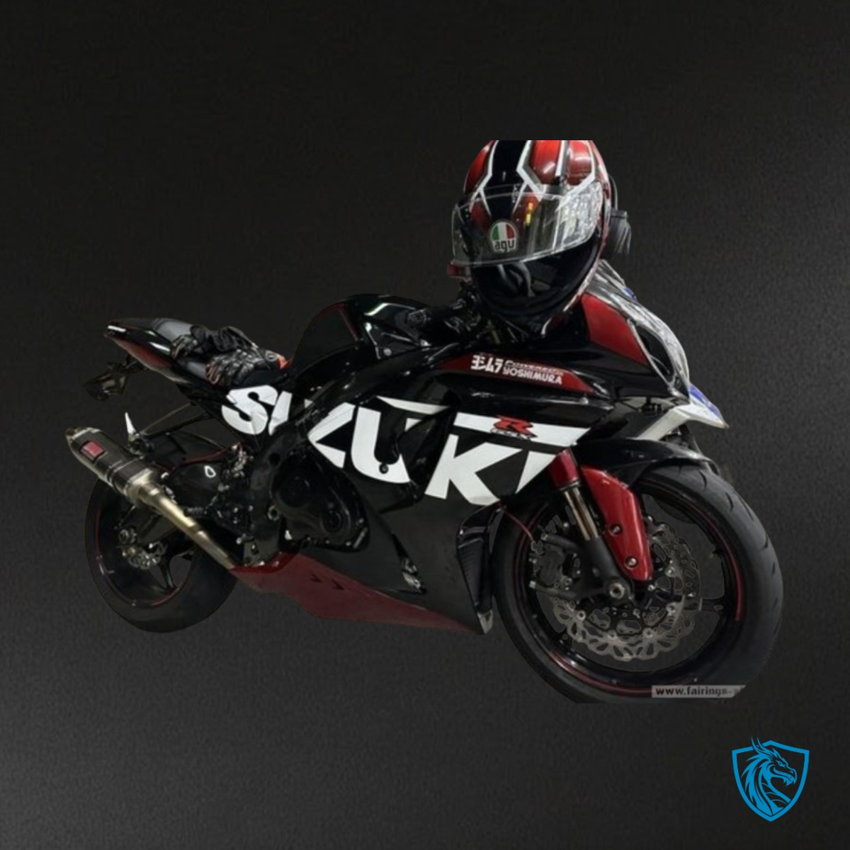 Suzuki GSXR1000 (2009-2016) Black, White & Red - MERGEment Motorcycle Fairings Kit