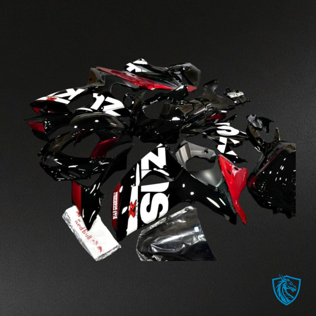 Suzuki GSXR1000 (2009-2016) Black, White & Red - MERGEment Motorcycle Fairings Kit