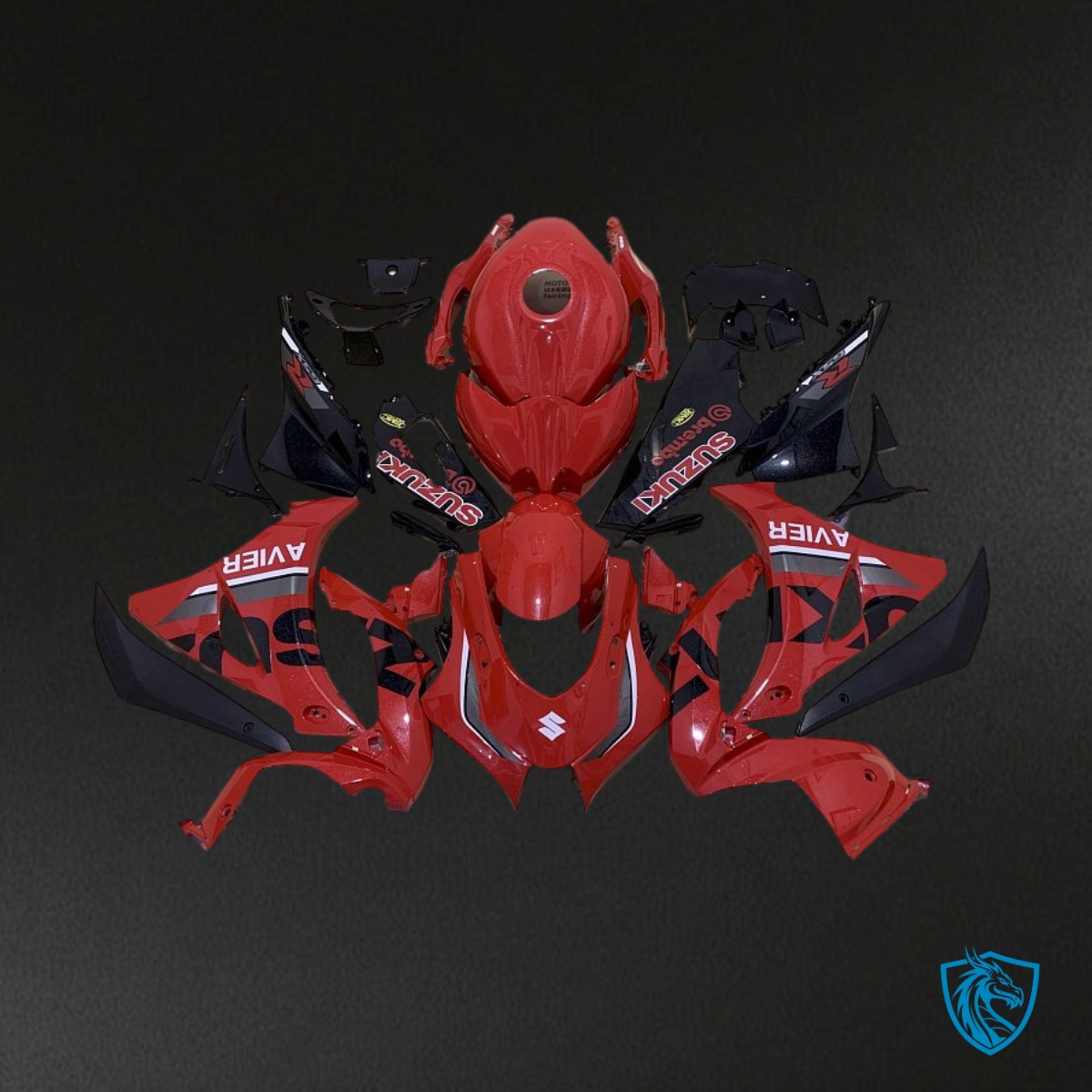 Suzuki GSXR1000 (2017-2020) Red & Black - Custom ABS Fairing Kit