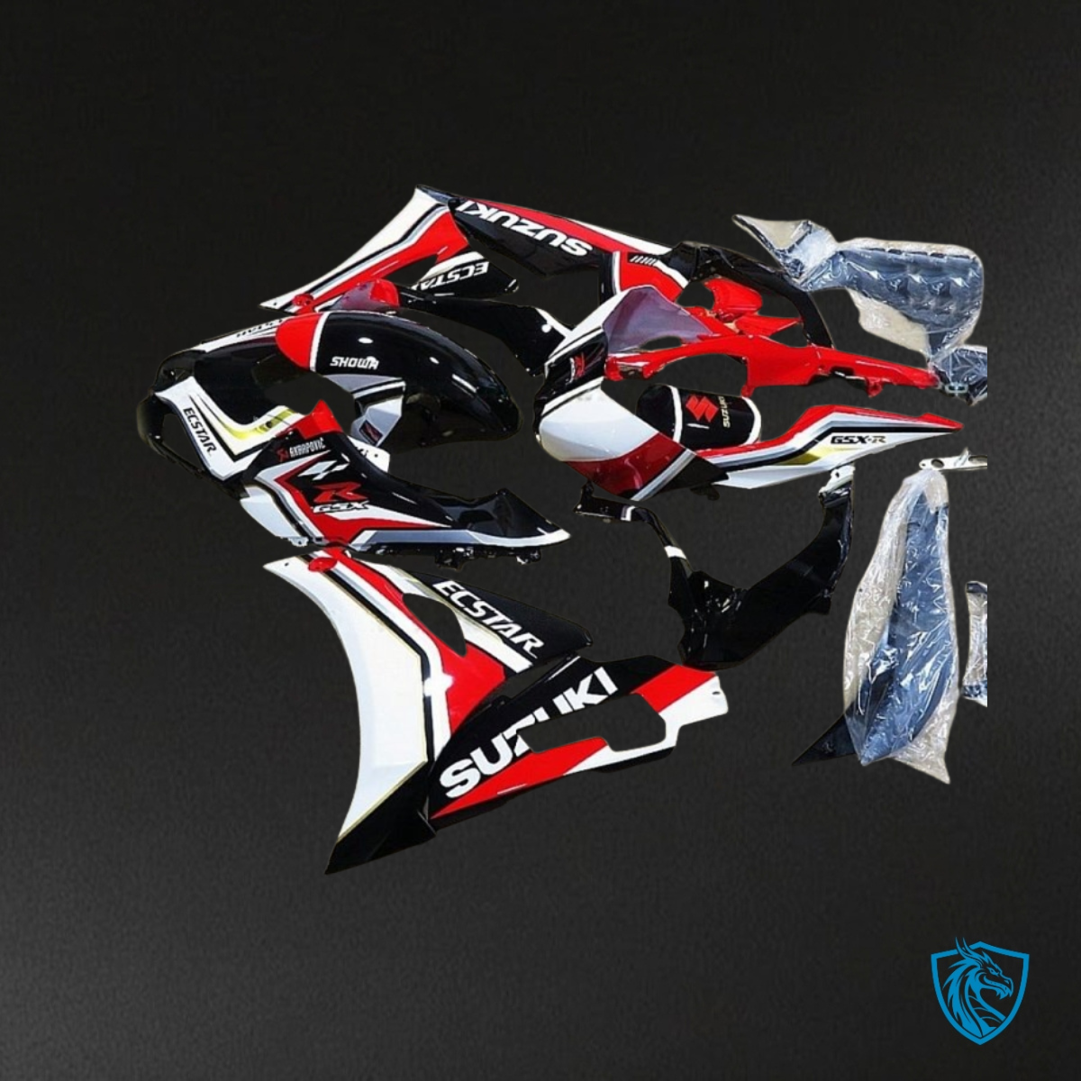 Suzuki GSXR1000 (2017-2020) White, Red & Black Fairing Kit | ABS Bodywork