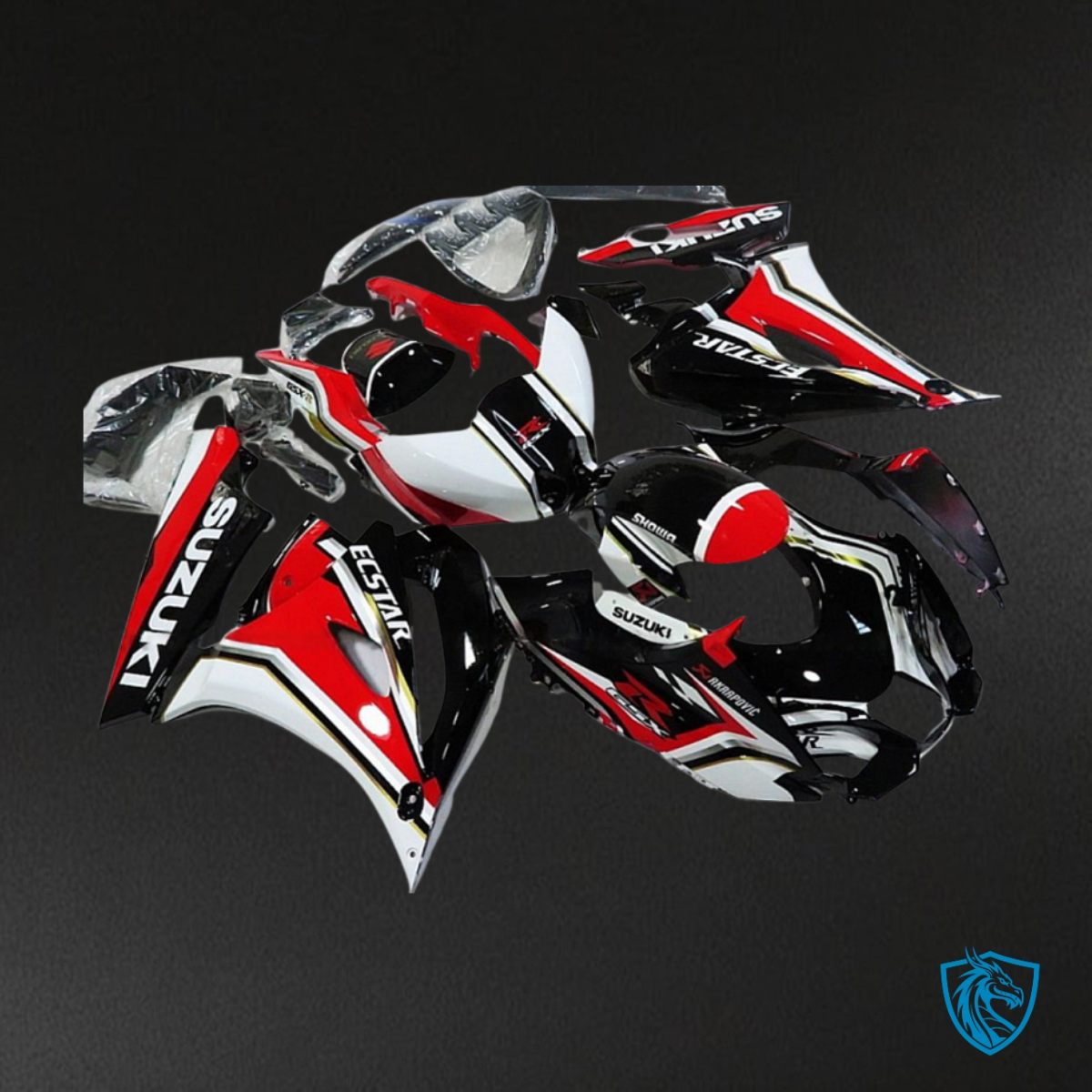 Suzuki GSXR1000 (2017-2020) White, Red & Black Fairing Kit | ABS Bodywork