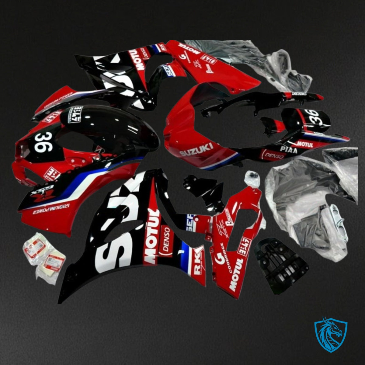 Suzuki GSXR1000 (2017-2020) Gloss Red & Black - Custom ABS Fairing Kit