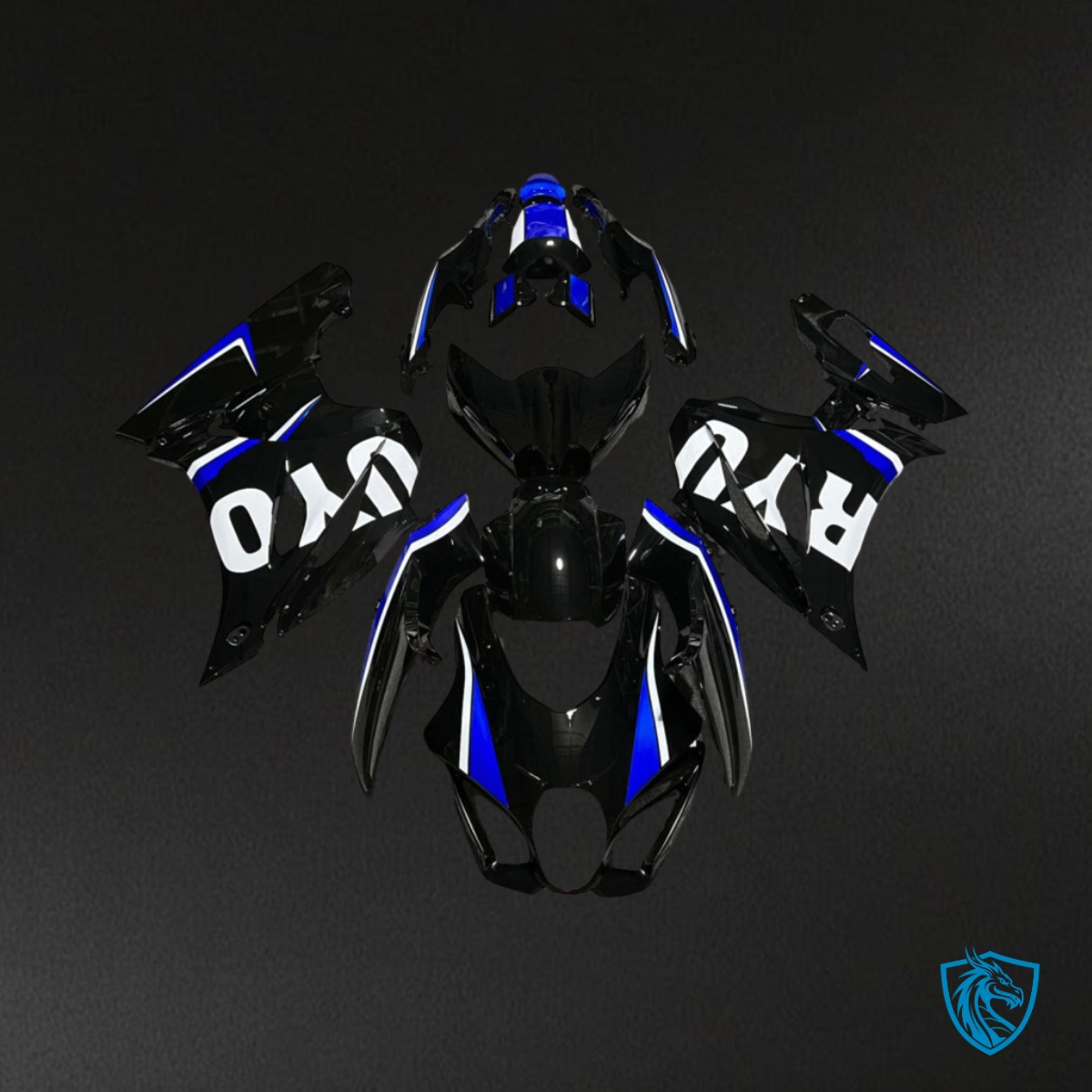 Suzuki GSXR 1000 (2017-2025) Black, Blue & White- MERGEment Motorcycle Fairings Kit