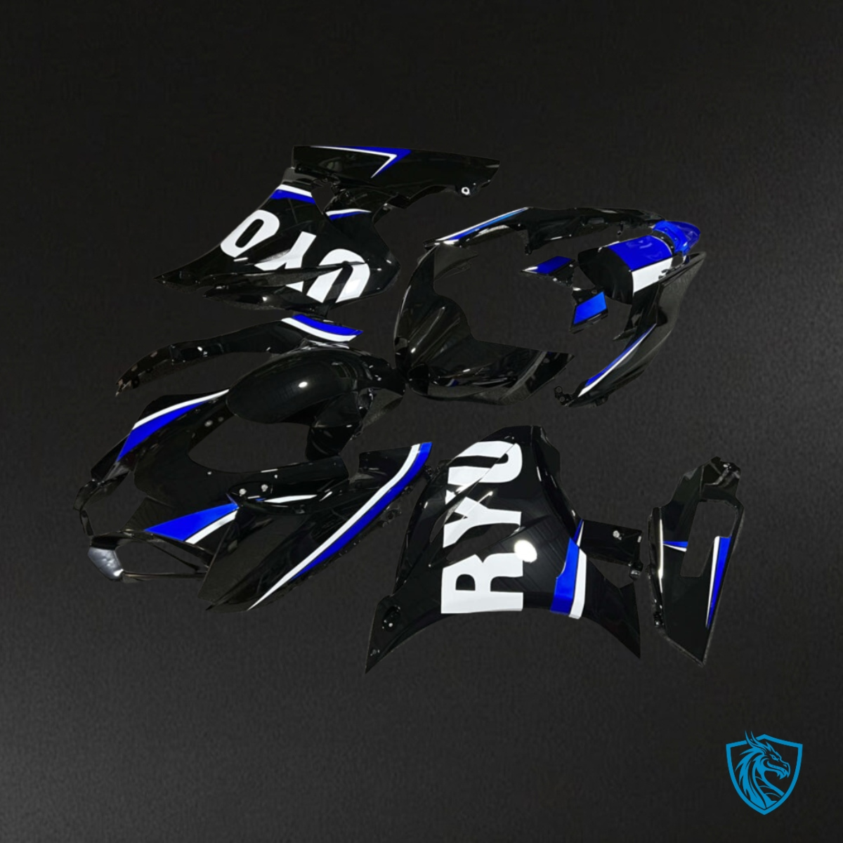 Suzuki GSXR 1000 (2017-2025) Black, Blue & White- MERGEment Motorcycle Fairings Kit