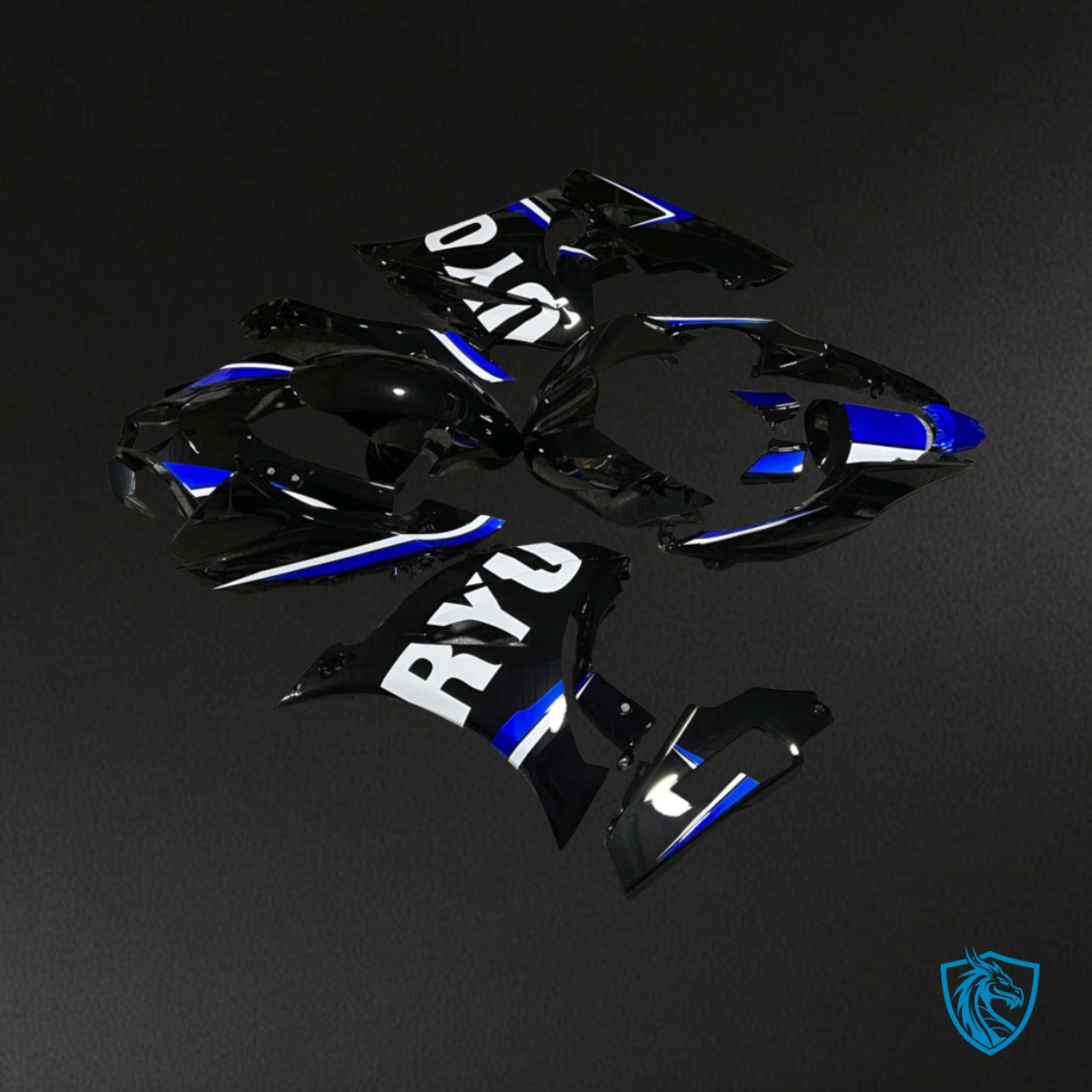 Suzuki GSXR 1000 (2017-2025) Black, Blue & White- MERGEment Motorcycle Fairings Kit