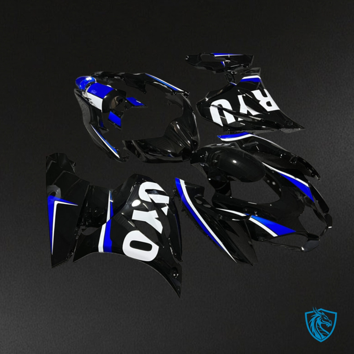 Suzuki GSXR 1000 (2017-2025) Black, Blue & White- MERGEment Motorcycle Fairings Kit