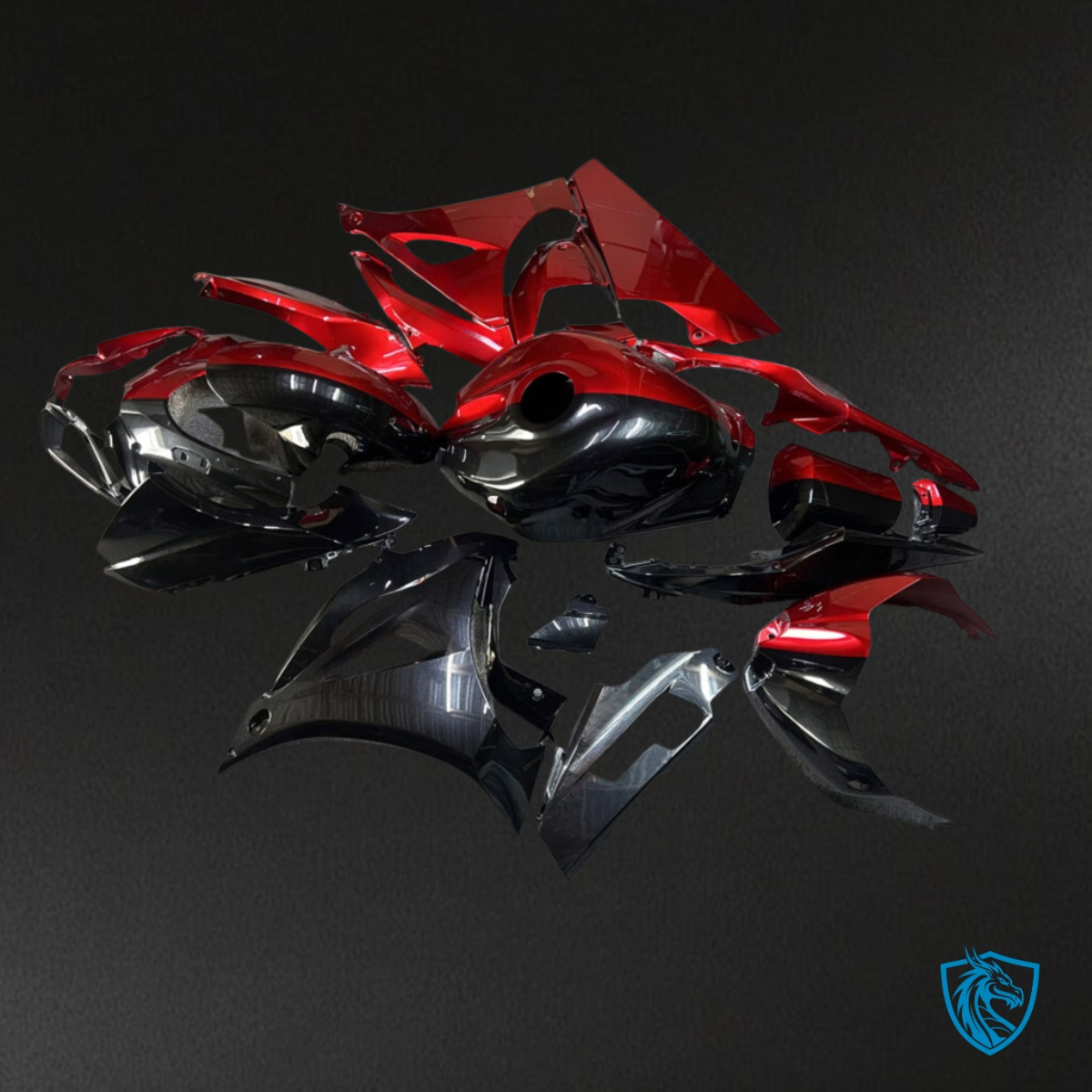 Suzuki GSXR 1000 (2017-2025) Gloss Black & Red Split Fairing Kit | ABS Bodywork