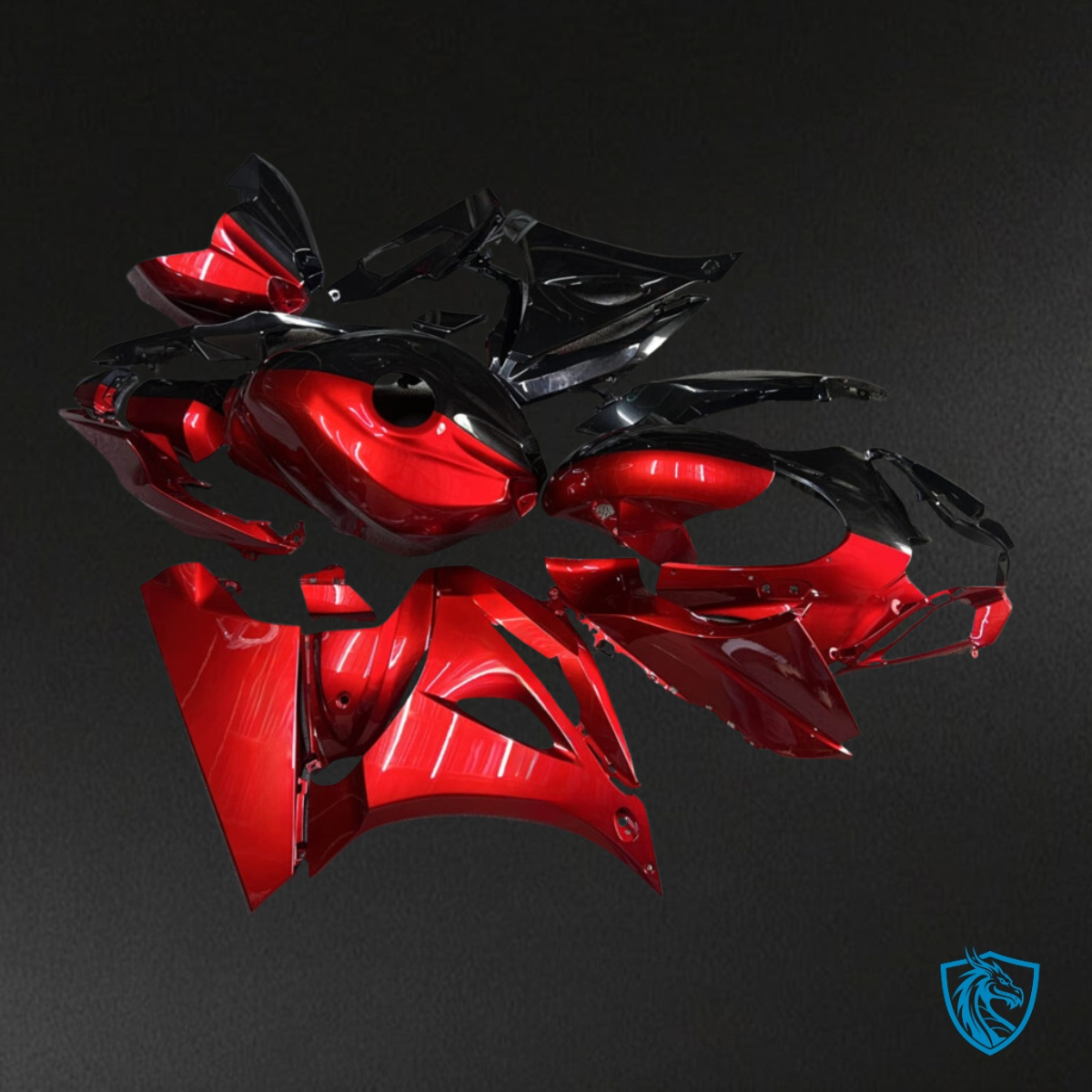 Suzuki GSXR 1000 (2017-2025) Gloss Black & Red Split Fairing Kit | ABS Bodywork