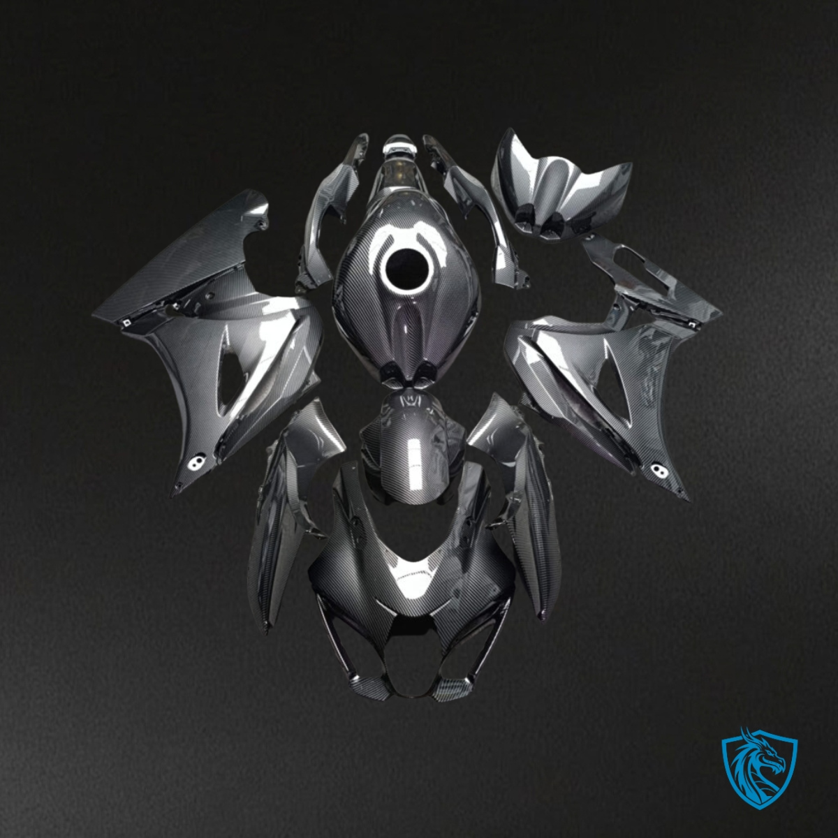 Suzuki GSXR 1000 (2017-2025) Gloss Black Carbon Fiber Style - Custom ABS Fairing Kit