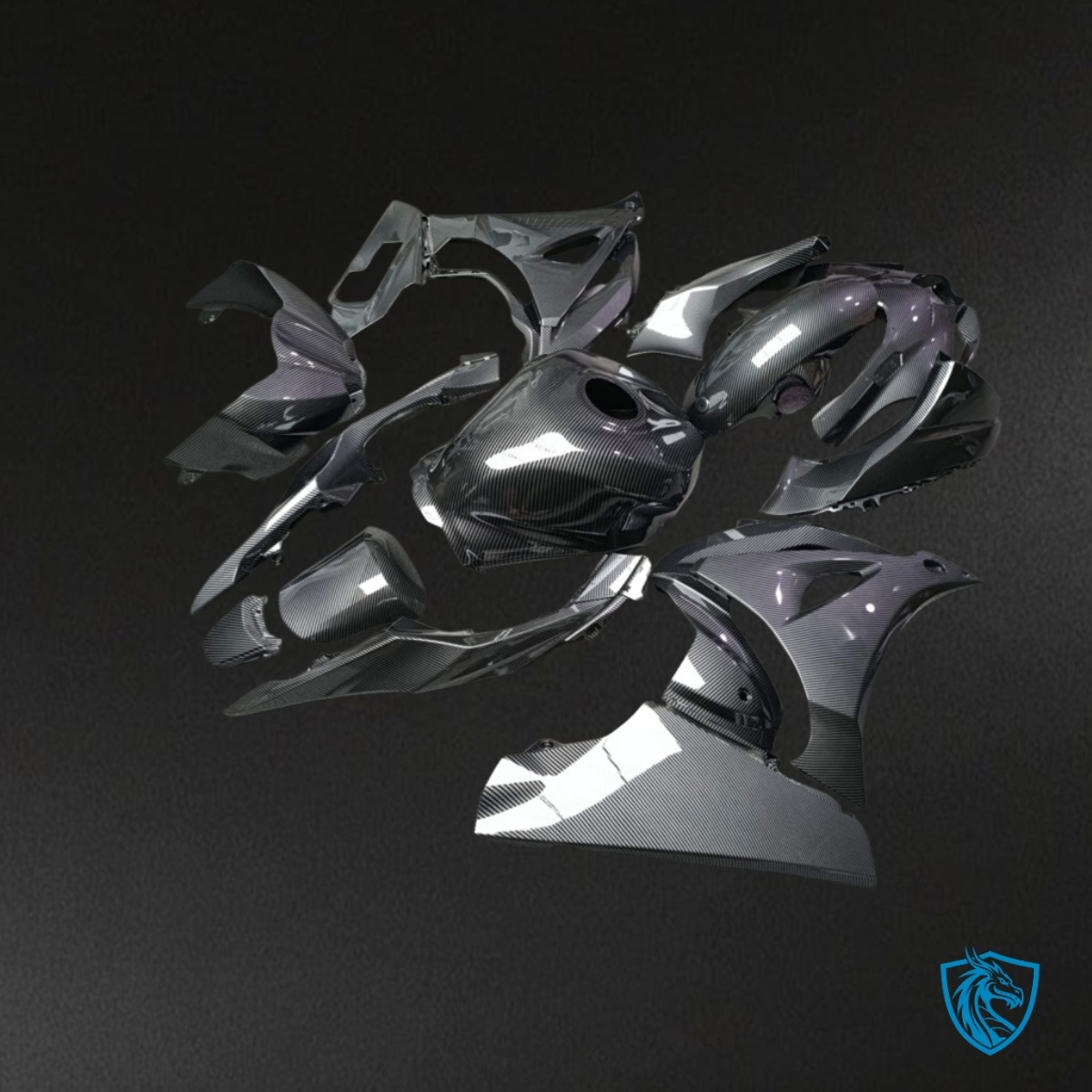 Suzuki GSXR 1000 (2017-2025) Gloss Black Carbon Fiber Style - Custom ABS Fairing Kit