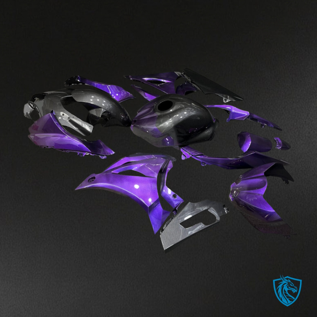 Suzuki GSXR 1000 (2017-2025) Gloss Deep Purple & Black Fairing Kit | ABS Bodywork