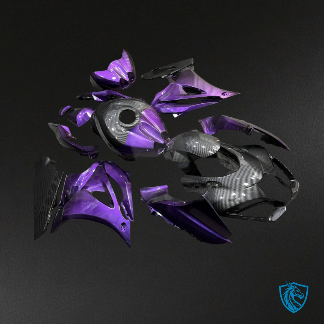 Suzuki GSXR 1000 (2017-2025) Gloss Deep Purple & Black Fairing Kit | ABS Bodywork