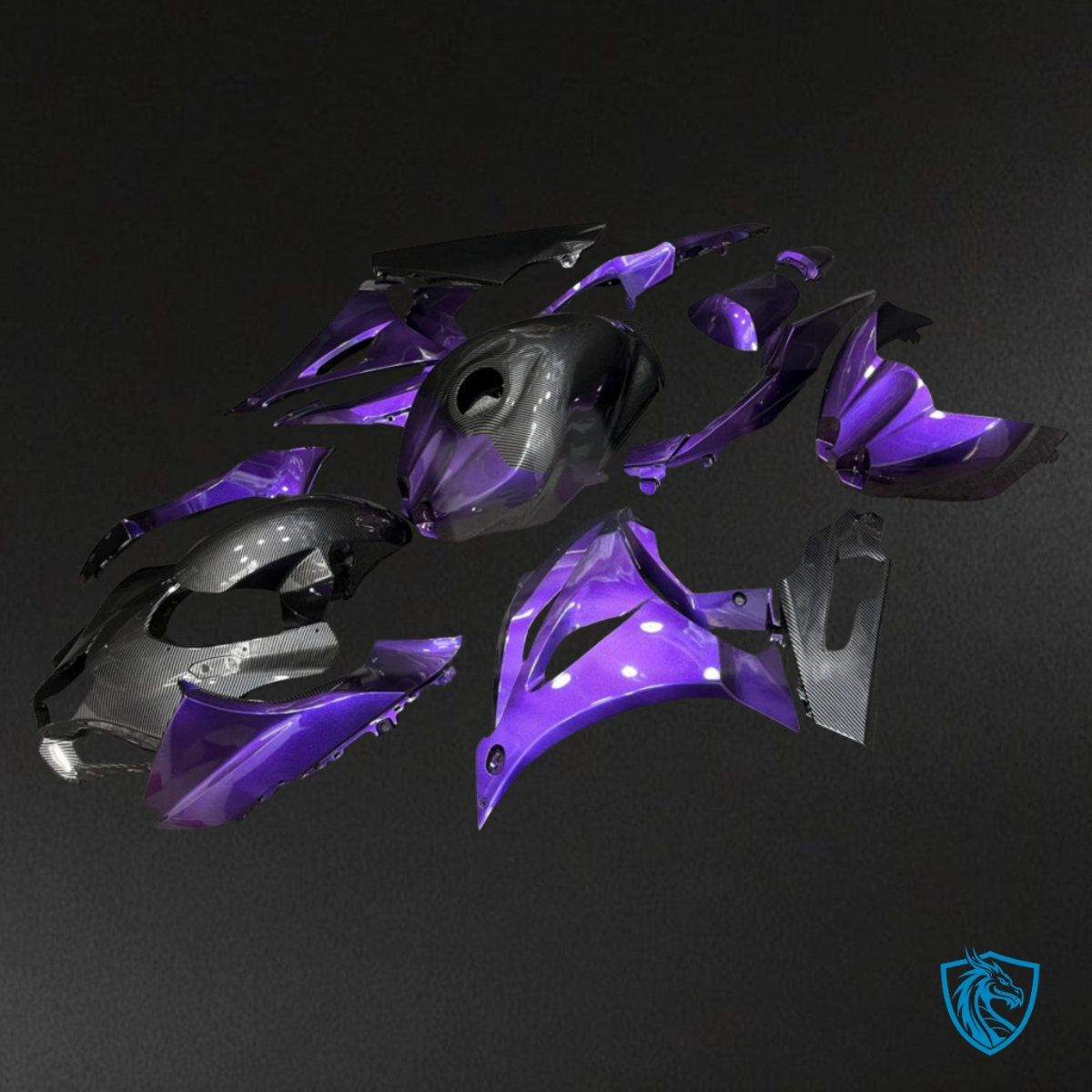Suzuki GSXR 1000 (2017-2025) Gloss Deep Purple & Black Fairing Kit | ABS Bodywork