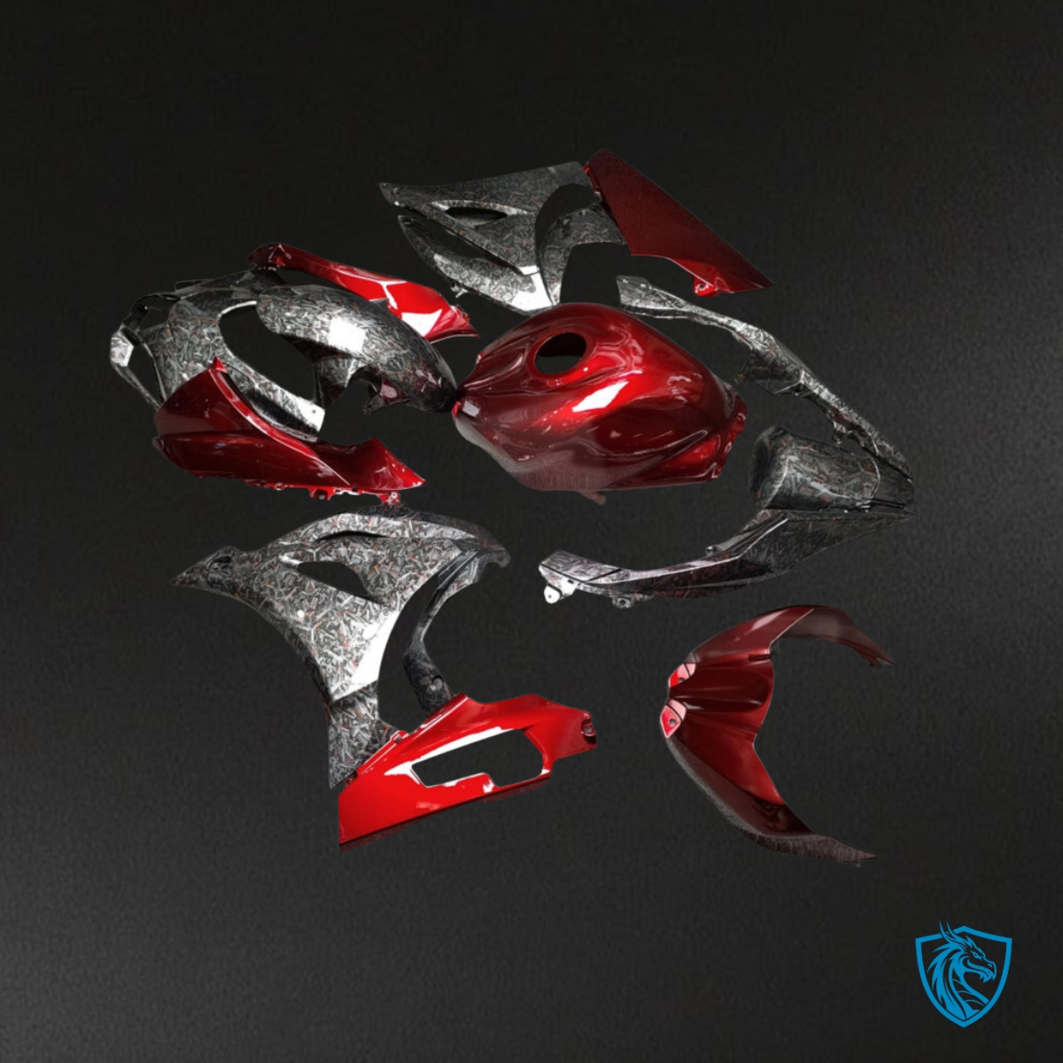 Suzuki GSXR 1000 (2017-2025) Gloss Red & Black Fairings Kit - Aftermarket ABS Bodywork