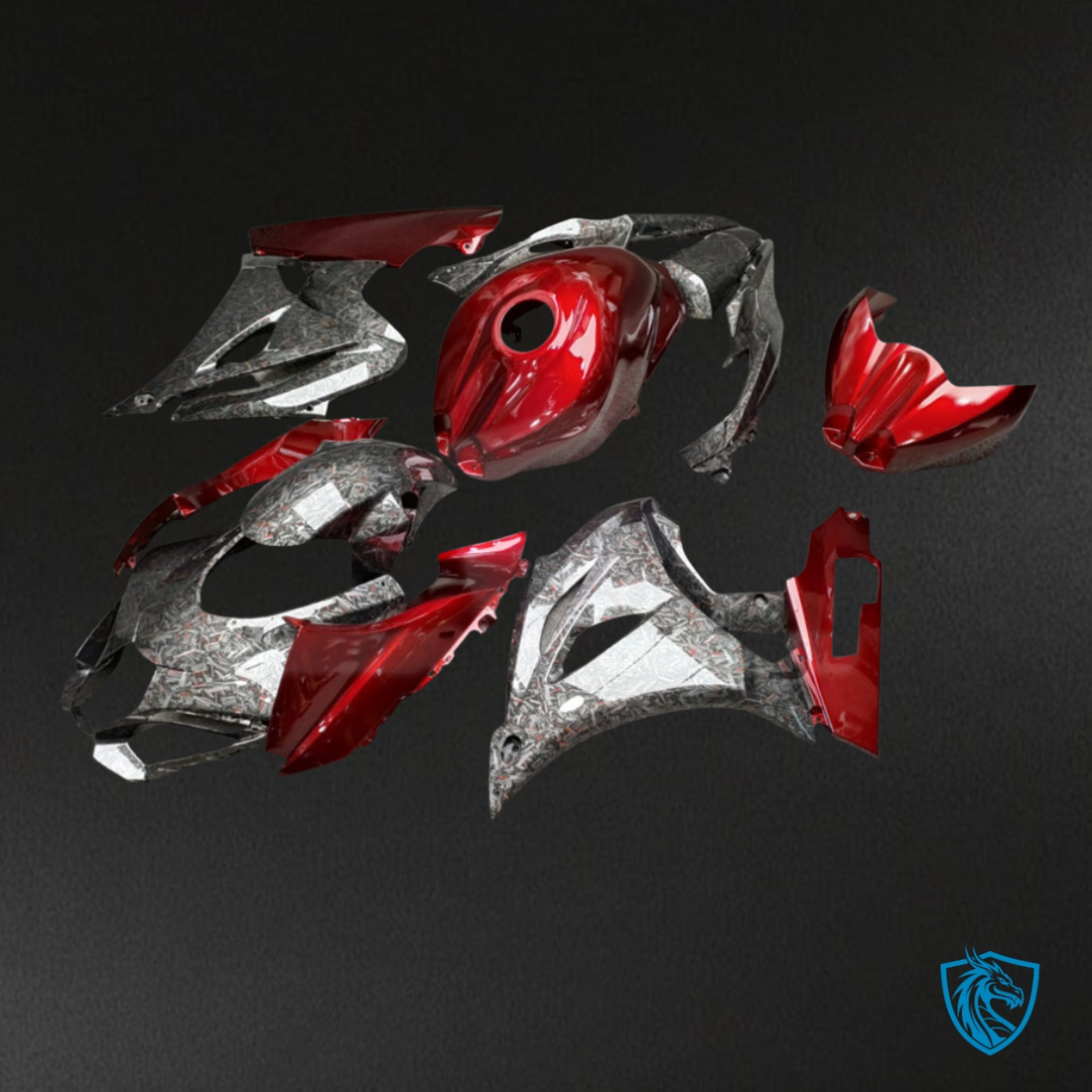 Suzuki GSXR 1000 (2017-2025) Gloss Red & Black Fairings Kit - Aftermarket ABS Bodywork