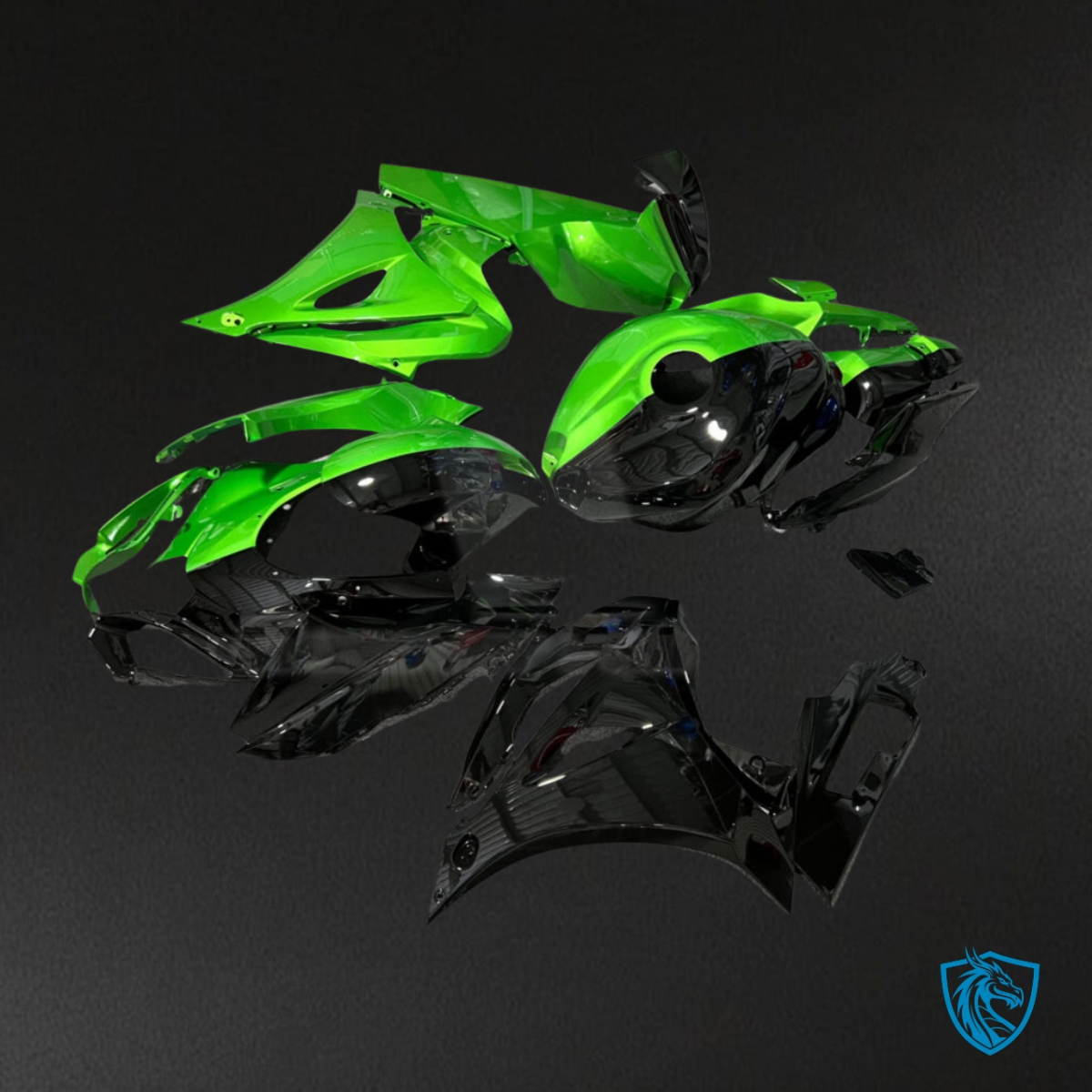 Suzuki GSXR 1000 (2017-2025) Gloss Green & Black - MERGEment Motorcycle Fairings Kit