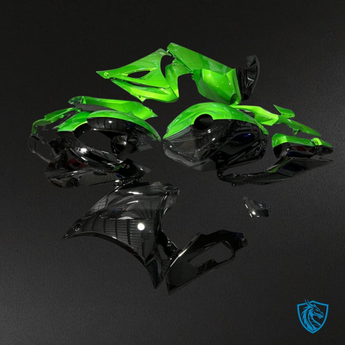 Suzuki GSXR 1000 (2017-2025) Gloss Green & Black - MERGEment Motorcycle Fairings Kit