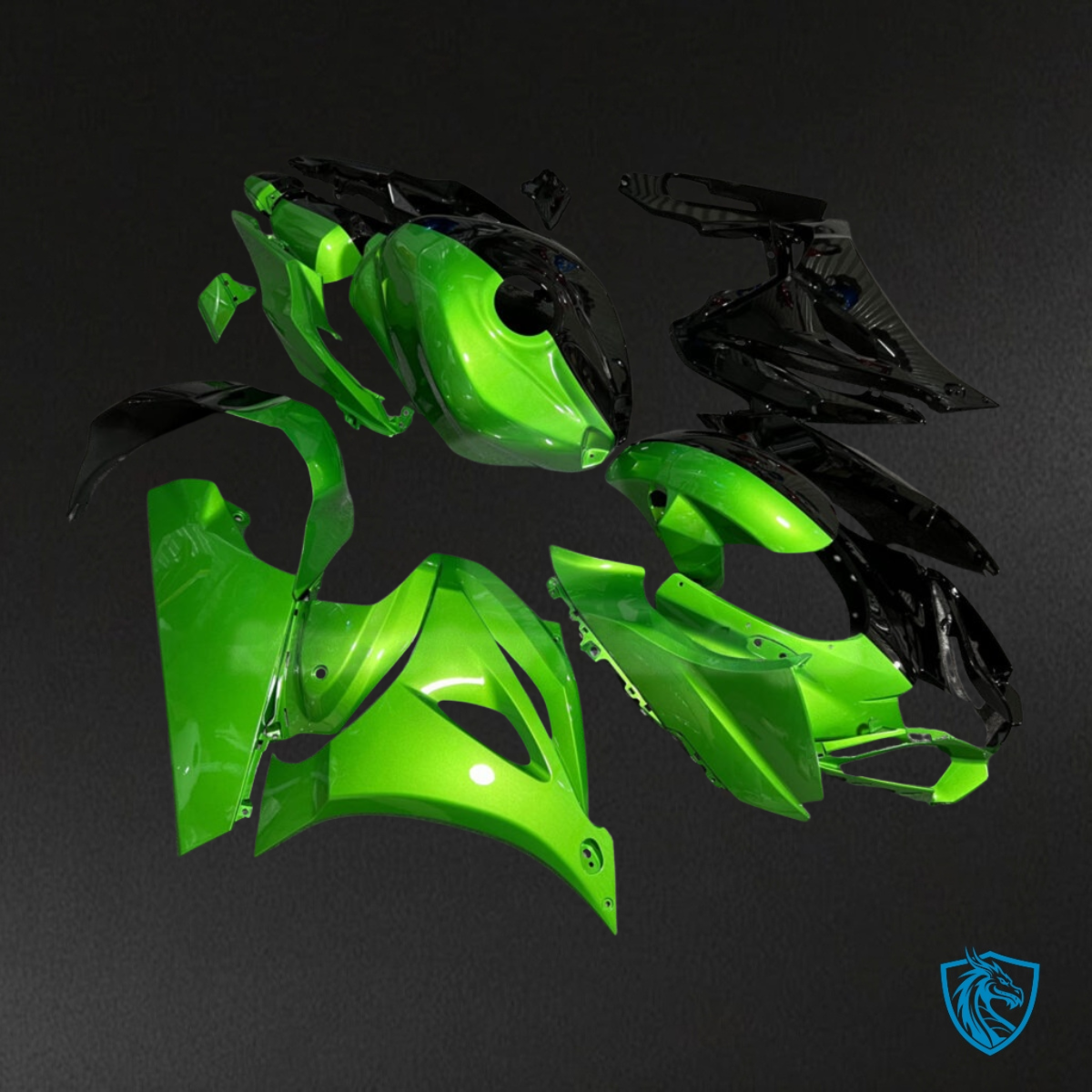 Suzuki GSXR 1000 (2017-2025) Gloss Green & Black - MERGEment Motorcycle Fairings Kit