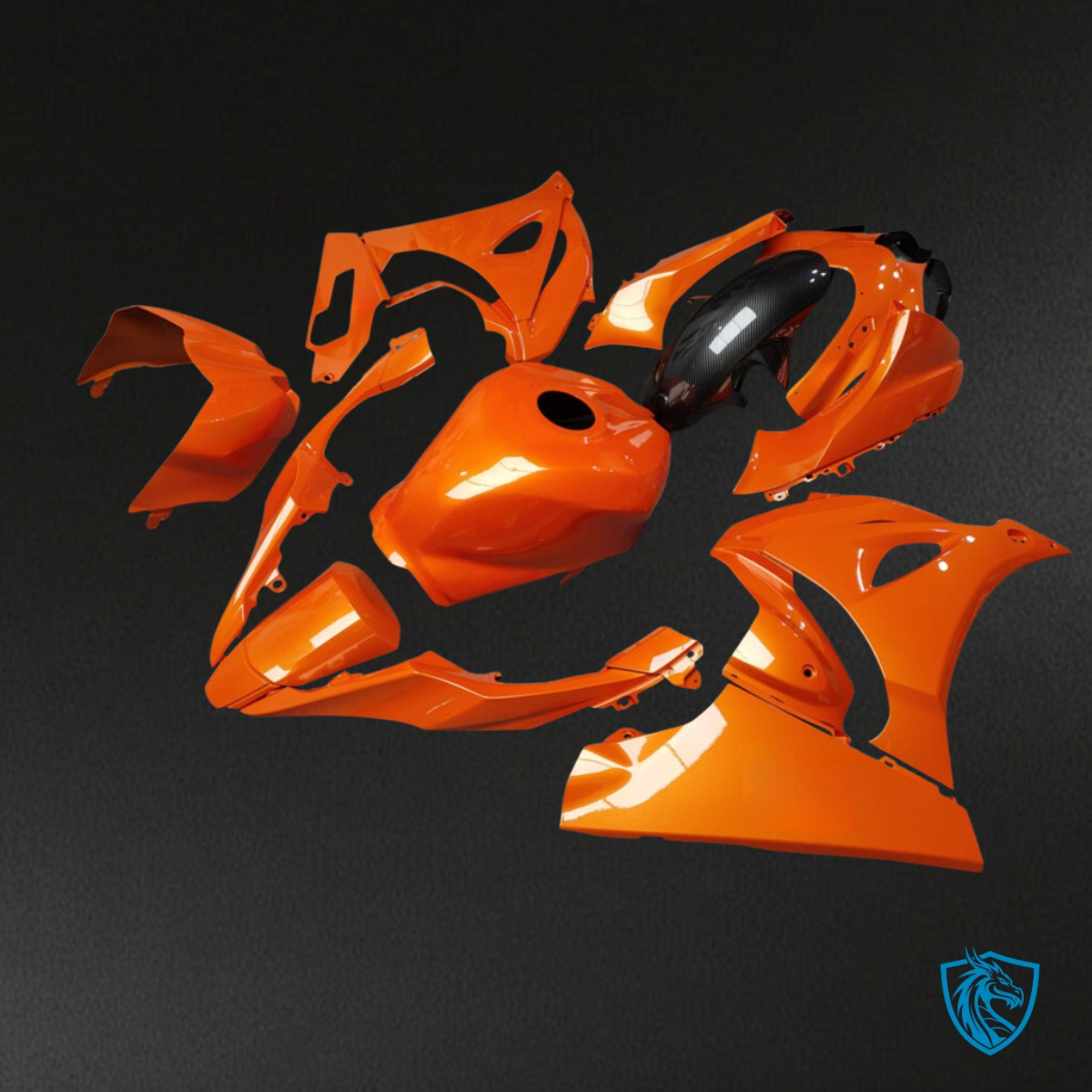 Suzuki GSXR 1000 (2017-2025) Gloss Orange & Black Style - Custom ABS Fairing Kit