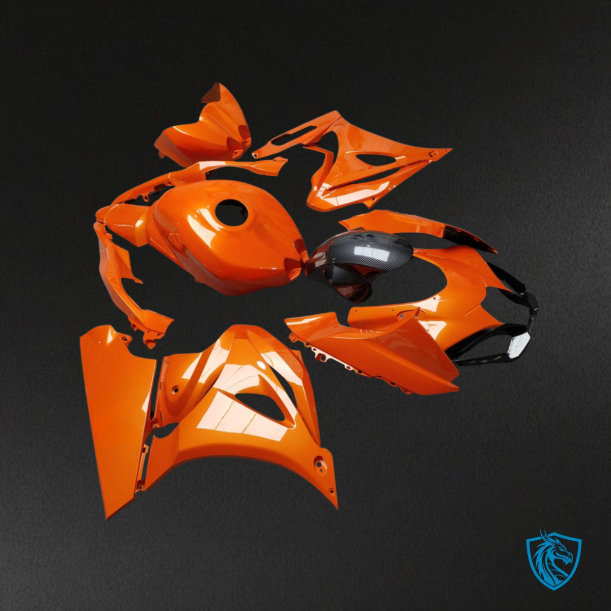 Suzuki GSXR 1000 (2017-2025) Gloss Orange & Black Style - Custom ABS Fairing Kit