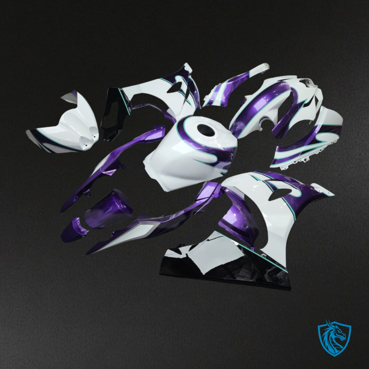 Suzuki GSXR 1000 (2017-2025) Gloss White, Purple & Black Fairing Kit | ABS Bodywork