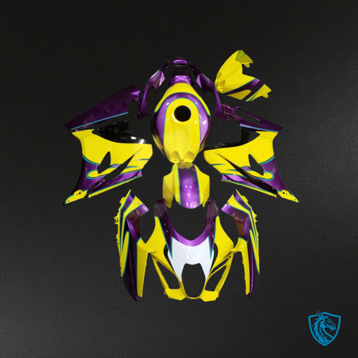 Suzuki GSXR 1000 (2017-2025) Gloss Yellow & Purple Fairings Kit - Aftermarket ABS Bodywork