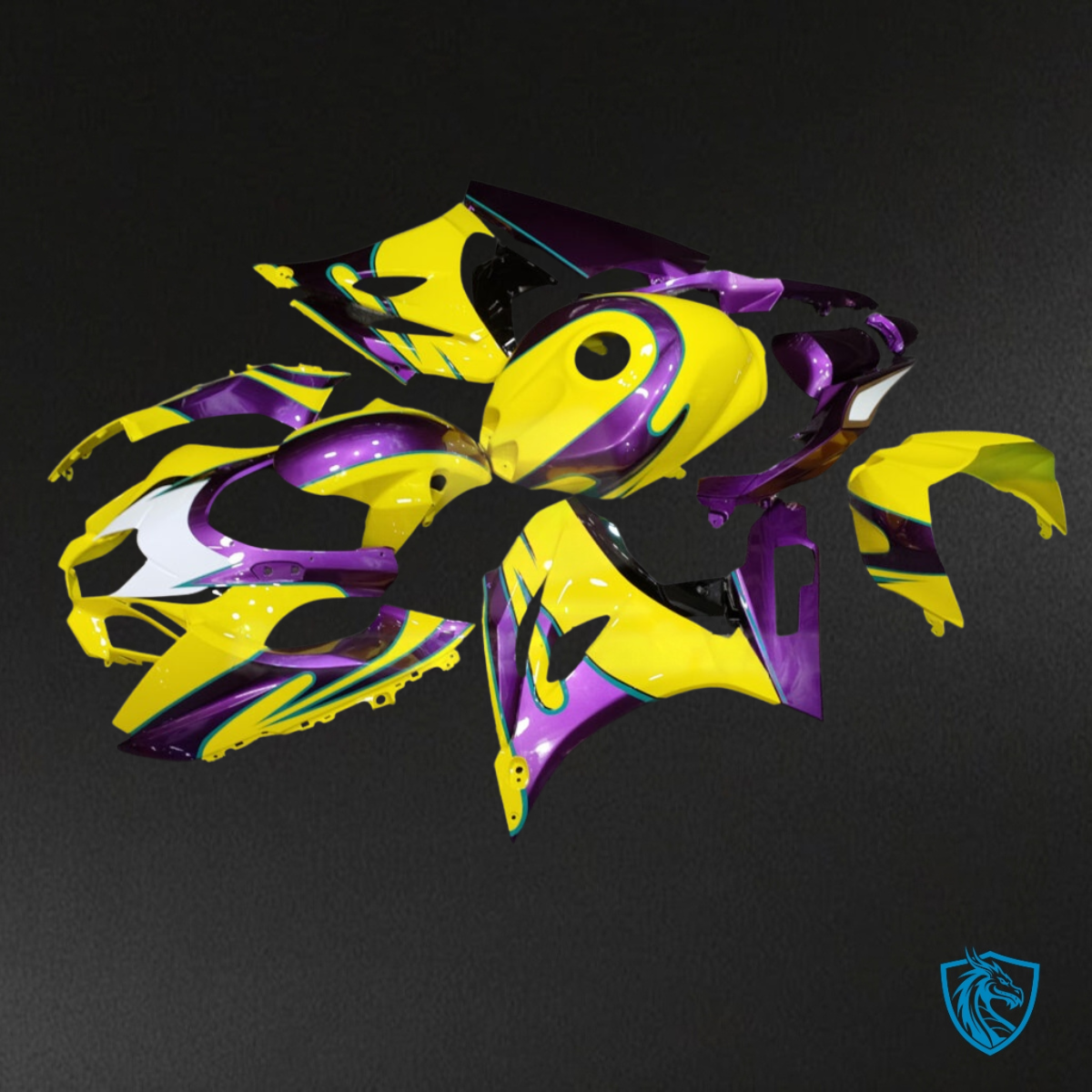Suzuki GSXR 1000 (2017-2025) Gloss Yellow & Purple Fairings Kit - Aftermarket ABS Bodywork