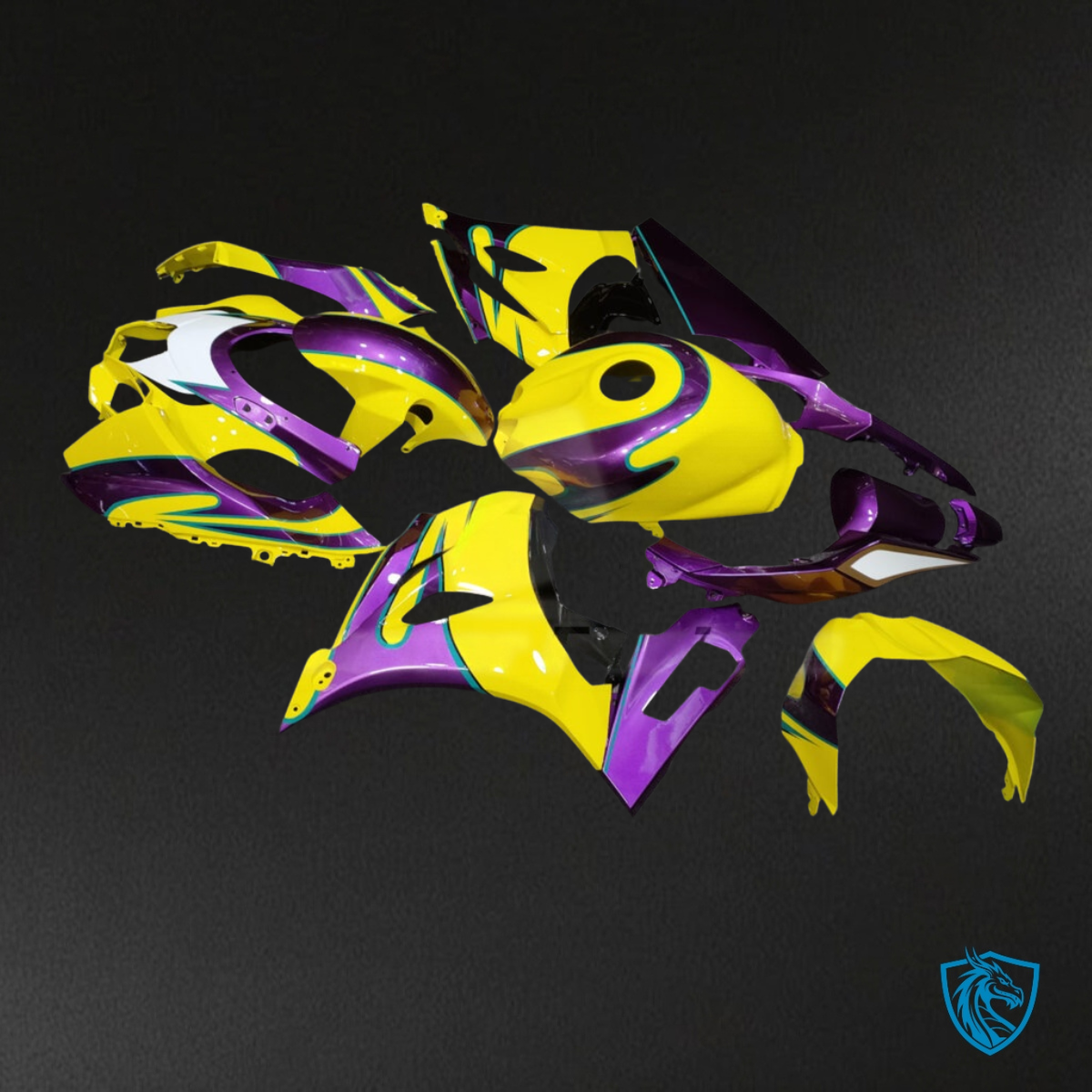 Suzuki GSXR 1000 (2017-2025) Gloss Yellow & Purple Fairings Kit - Aftermarket ABS Bodywork
