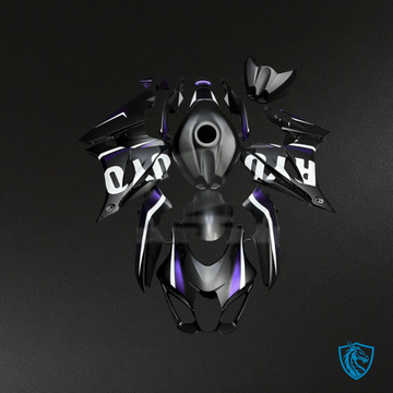 Suzuki GSXR 1000 (2017-2025) Matte Black, Purple & White Fairing Kit | ABS Bodywork