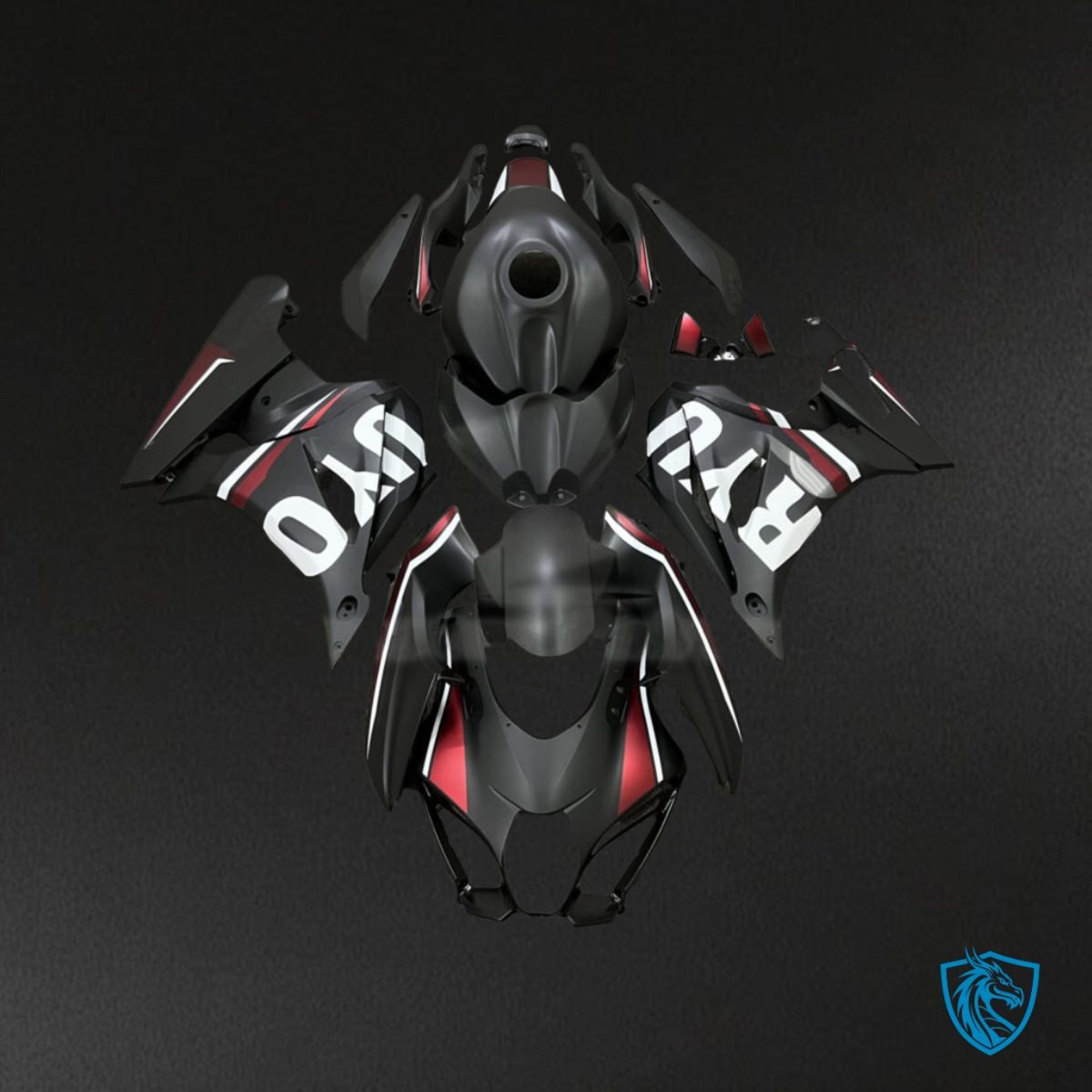 Suzuki GSXR 1000 (2017-2025) Black, Red & White Fairings - Aftermarket ABS Bodywork
